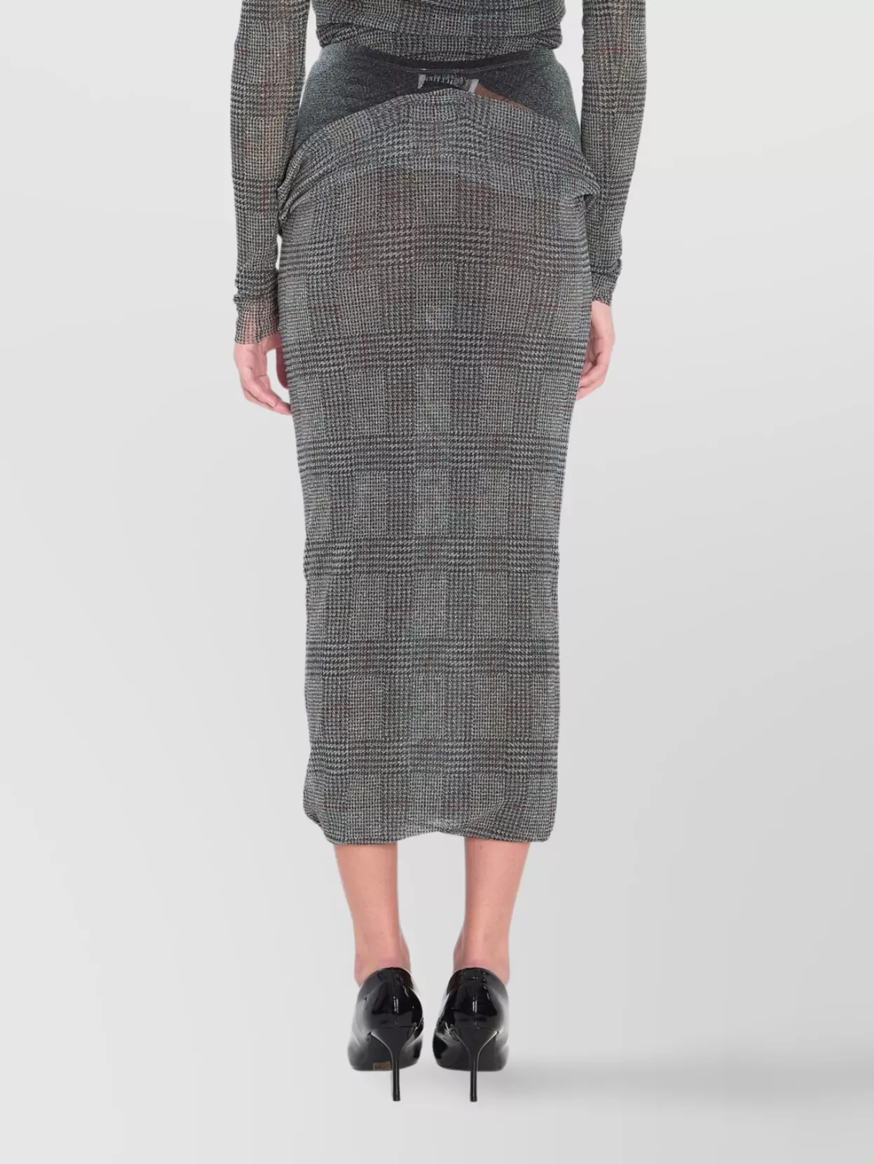 Jean Paul Gaultier Shadow Body And Prince Of Wales Skirt