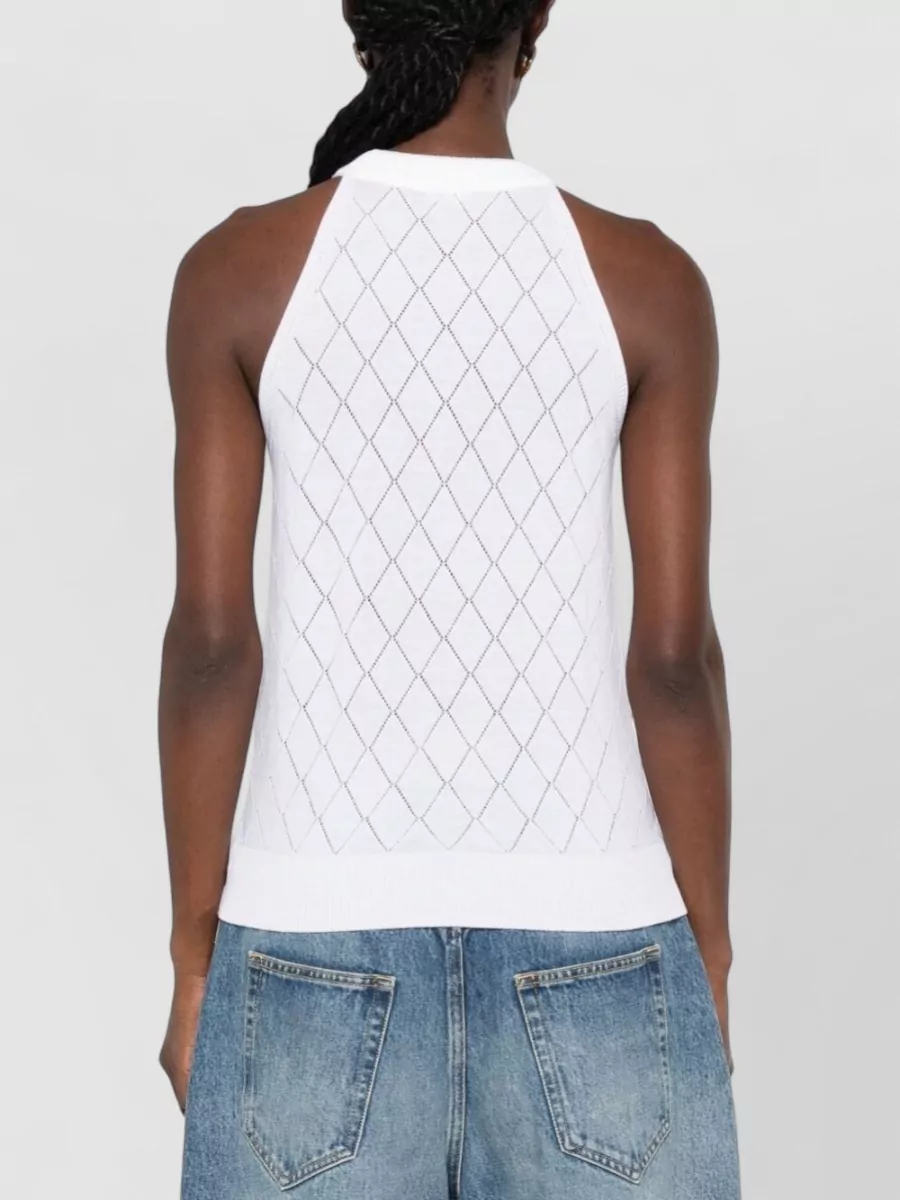 Balmain Wool Sleeveless Knitted Top