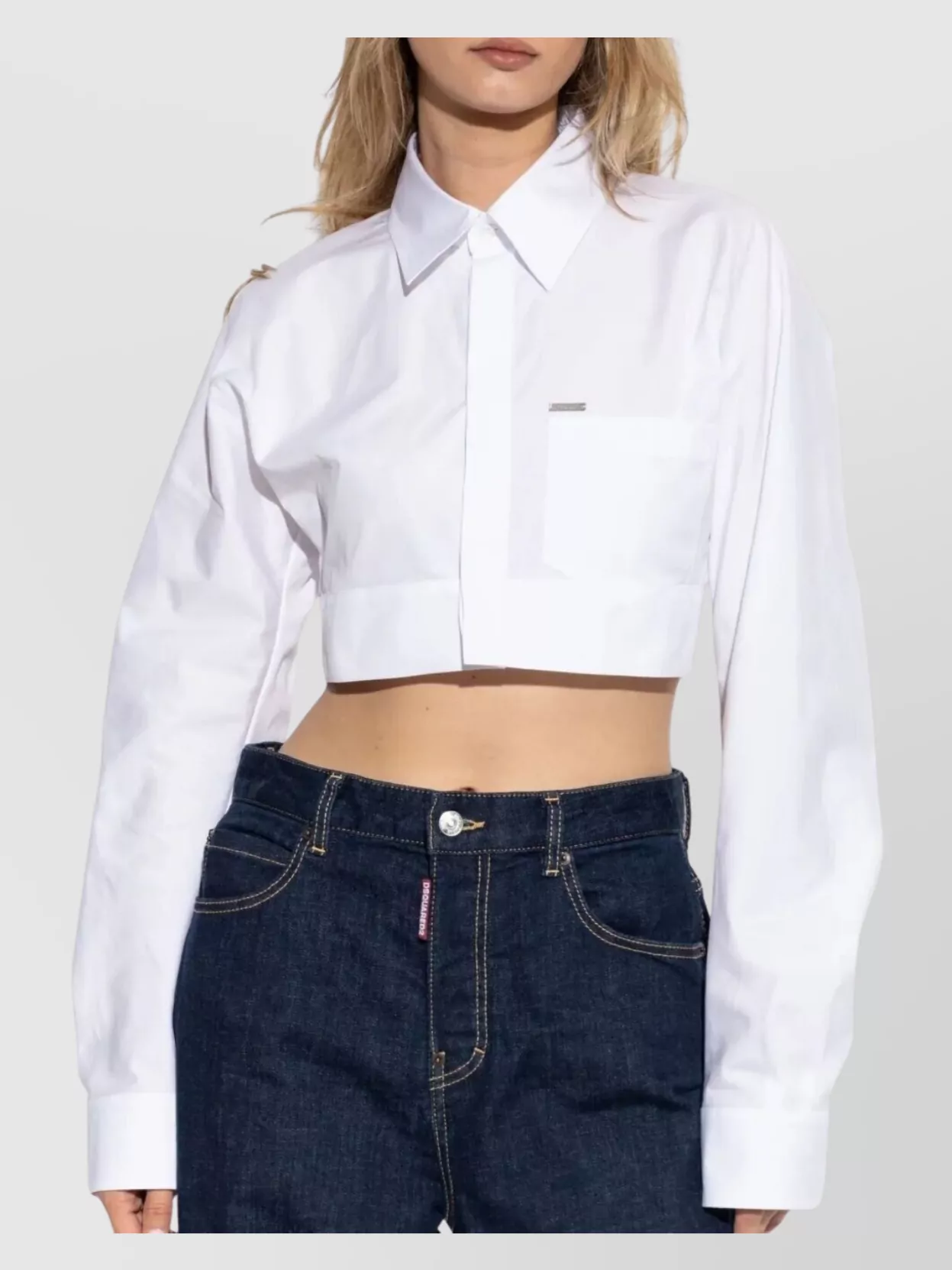 Dsquared2 Rounded Pocket Cropped Shirt