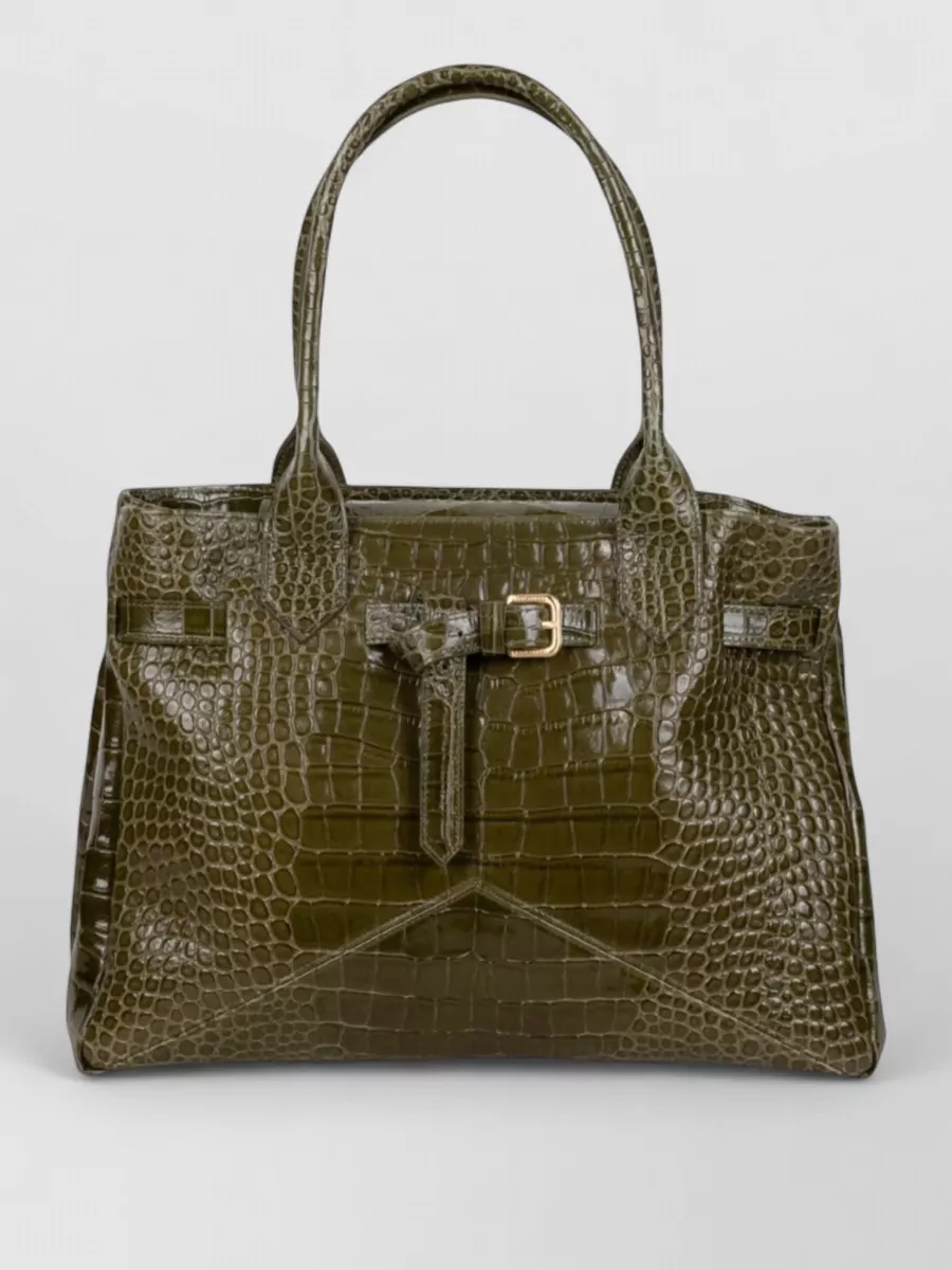 Ballantyne leather croc-embossed tote bag