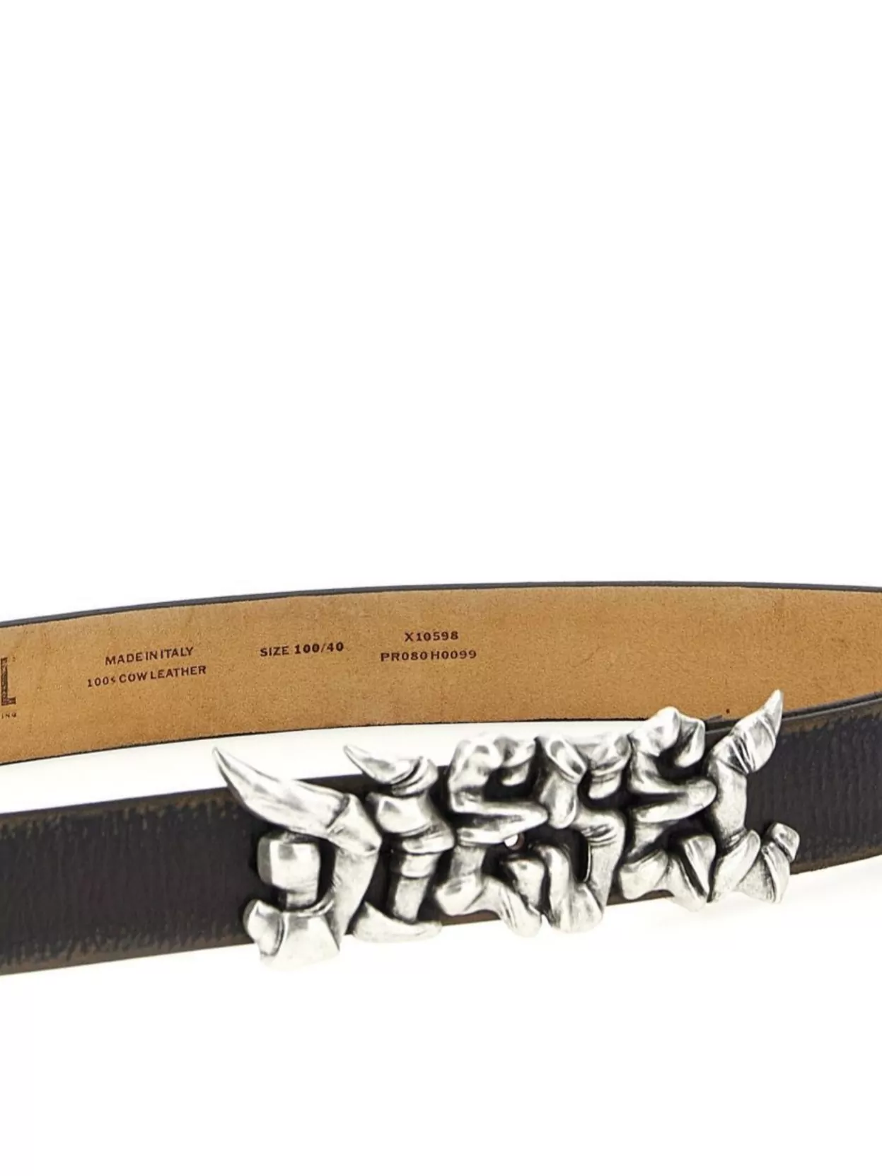 Diesel Adjustable Belt Metallic Buckle In Black