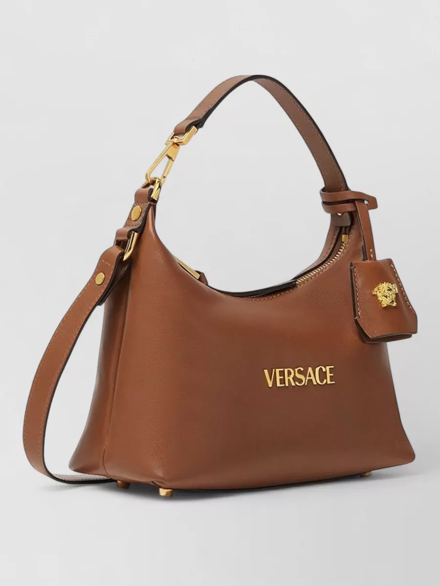 Versace Versace Tag Leather Hobo Bag