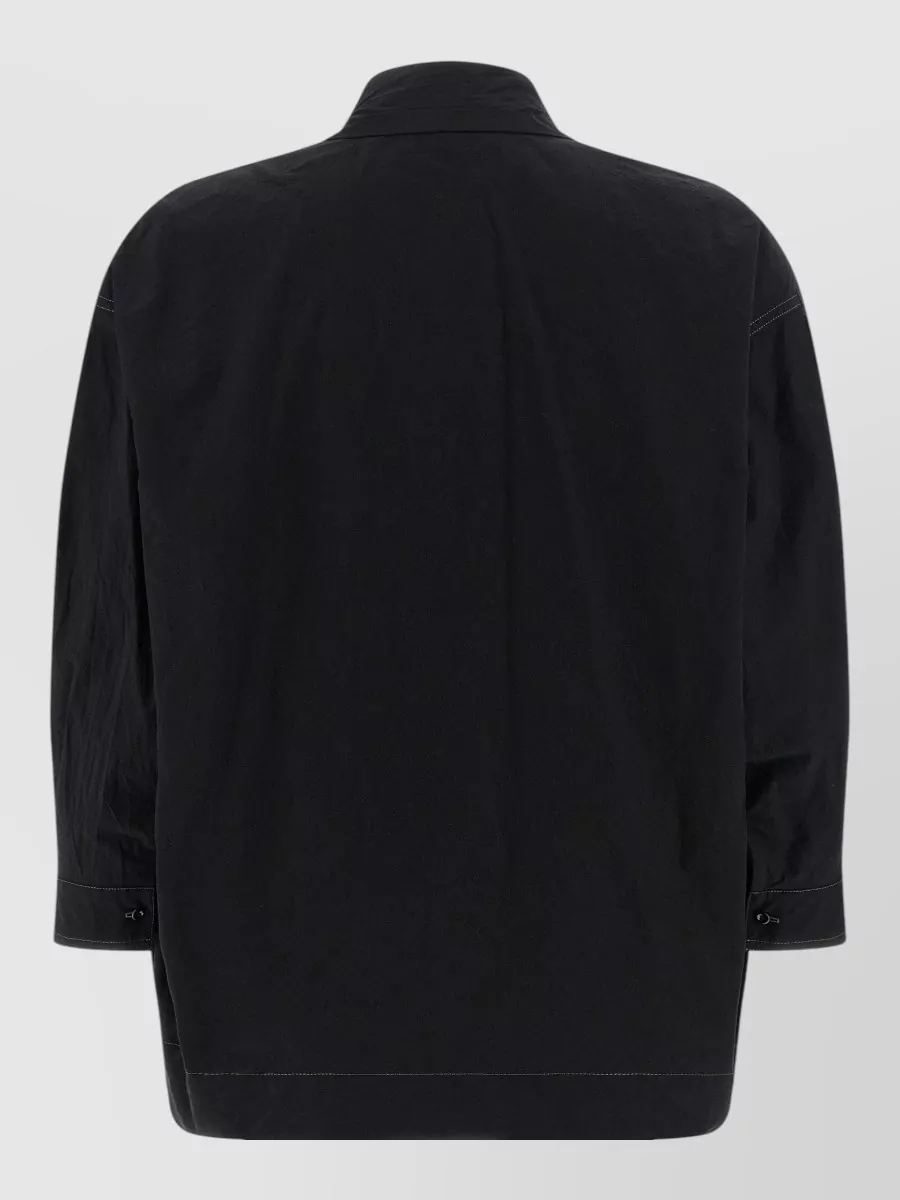 Lemaire Cotton V-Neck Knotted Scarf Shirt