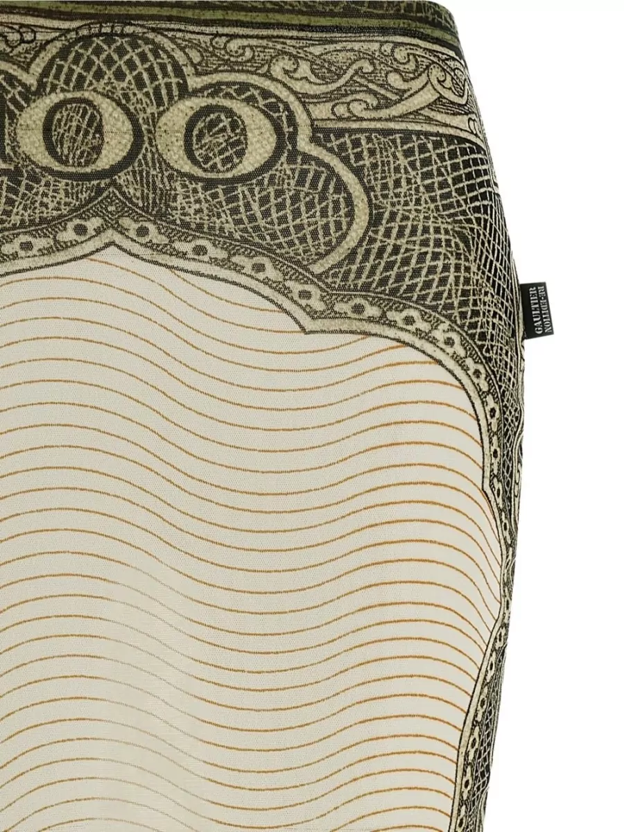 Jean Paul Gaultier High Waist Midi Skirt Bodycon Print
