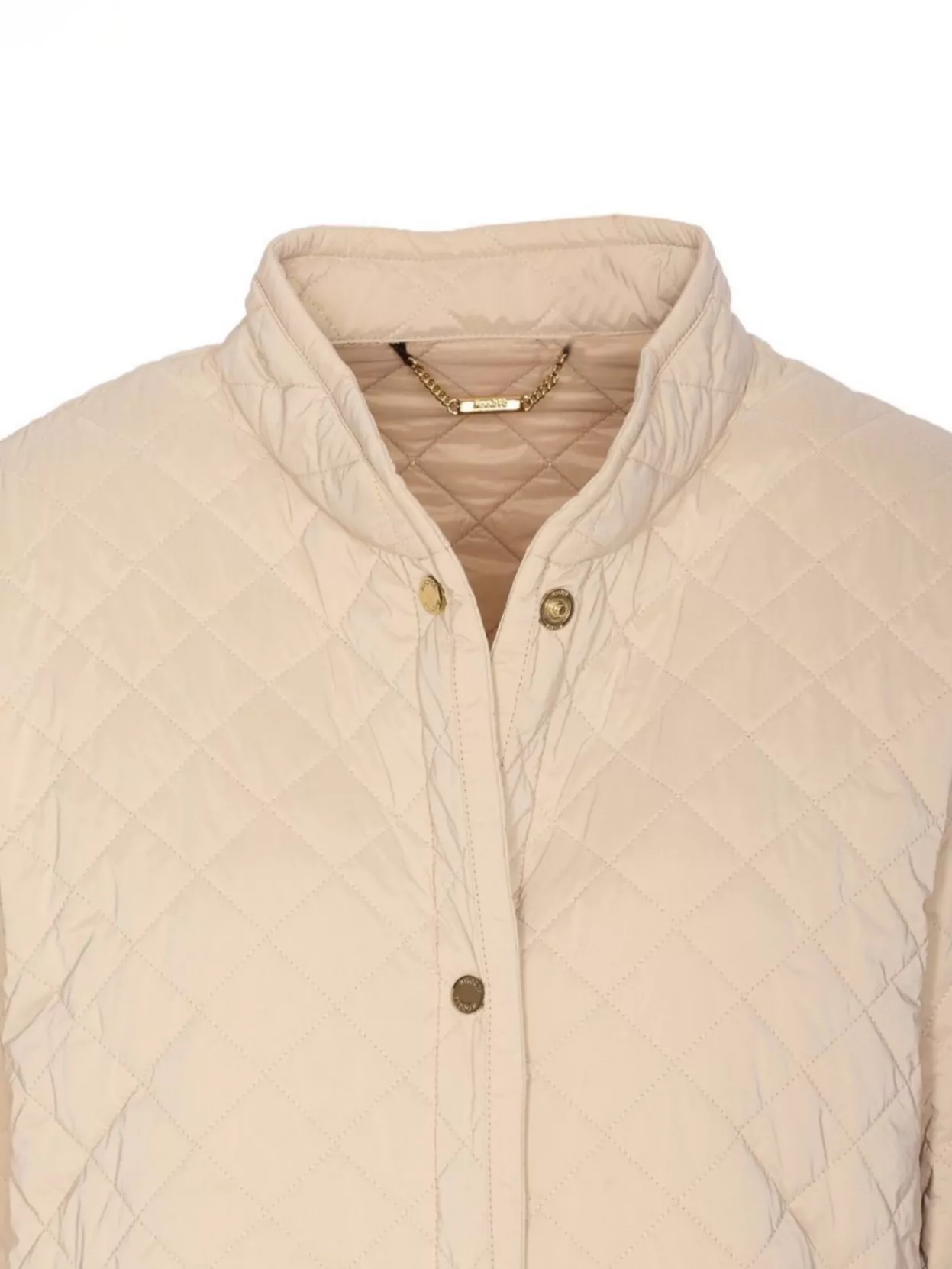 Moorer High Collar Quilted Long Length Jacket