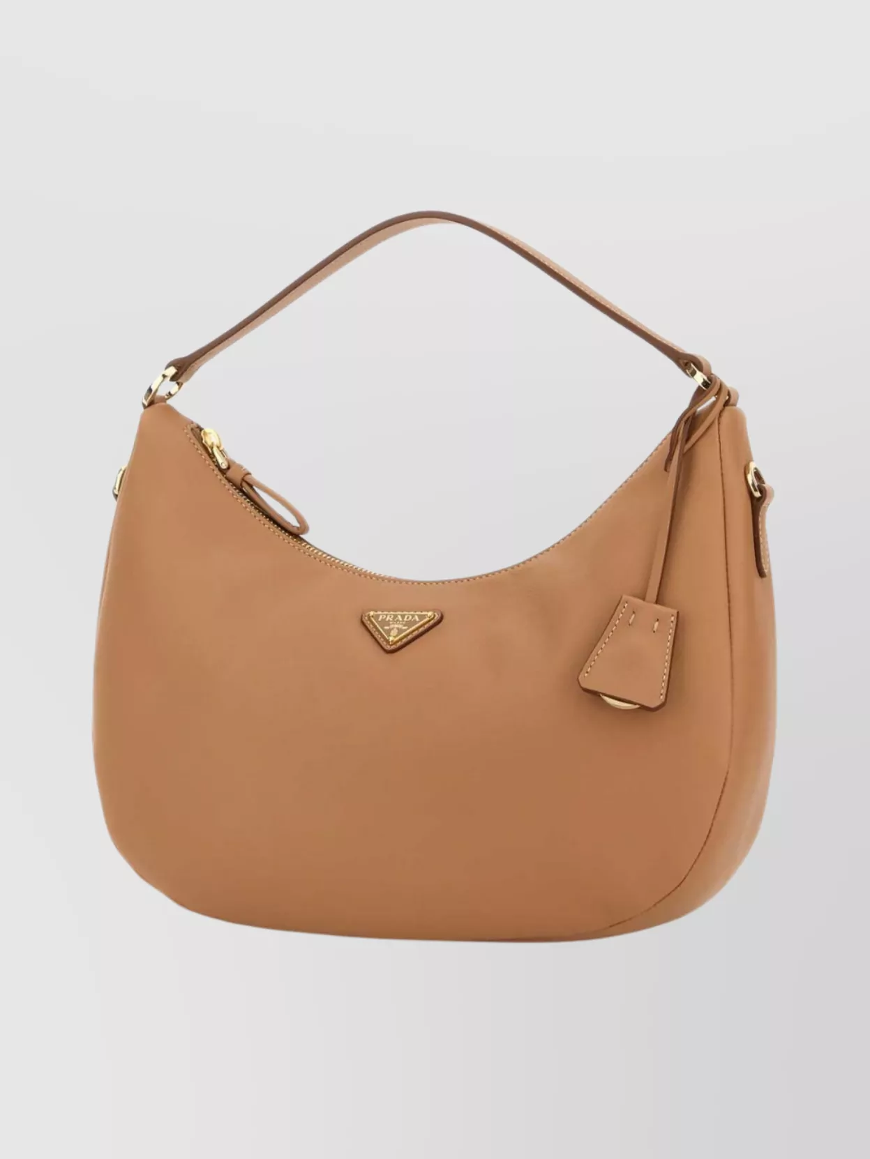 Prada Curved Handbag Gold-tone Hardware In Orange