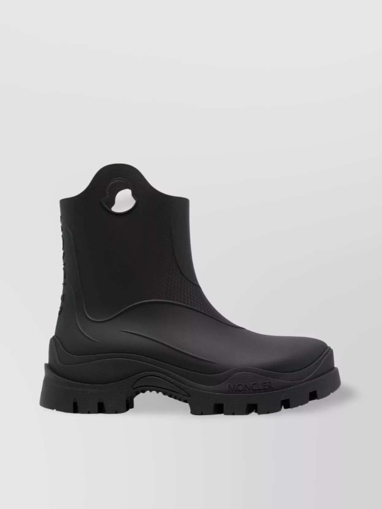 Shop Moncler Chunky Sole Rain Boots In Black