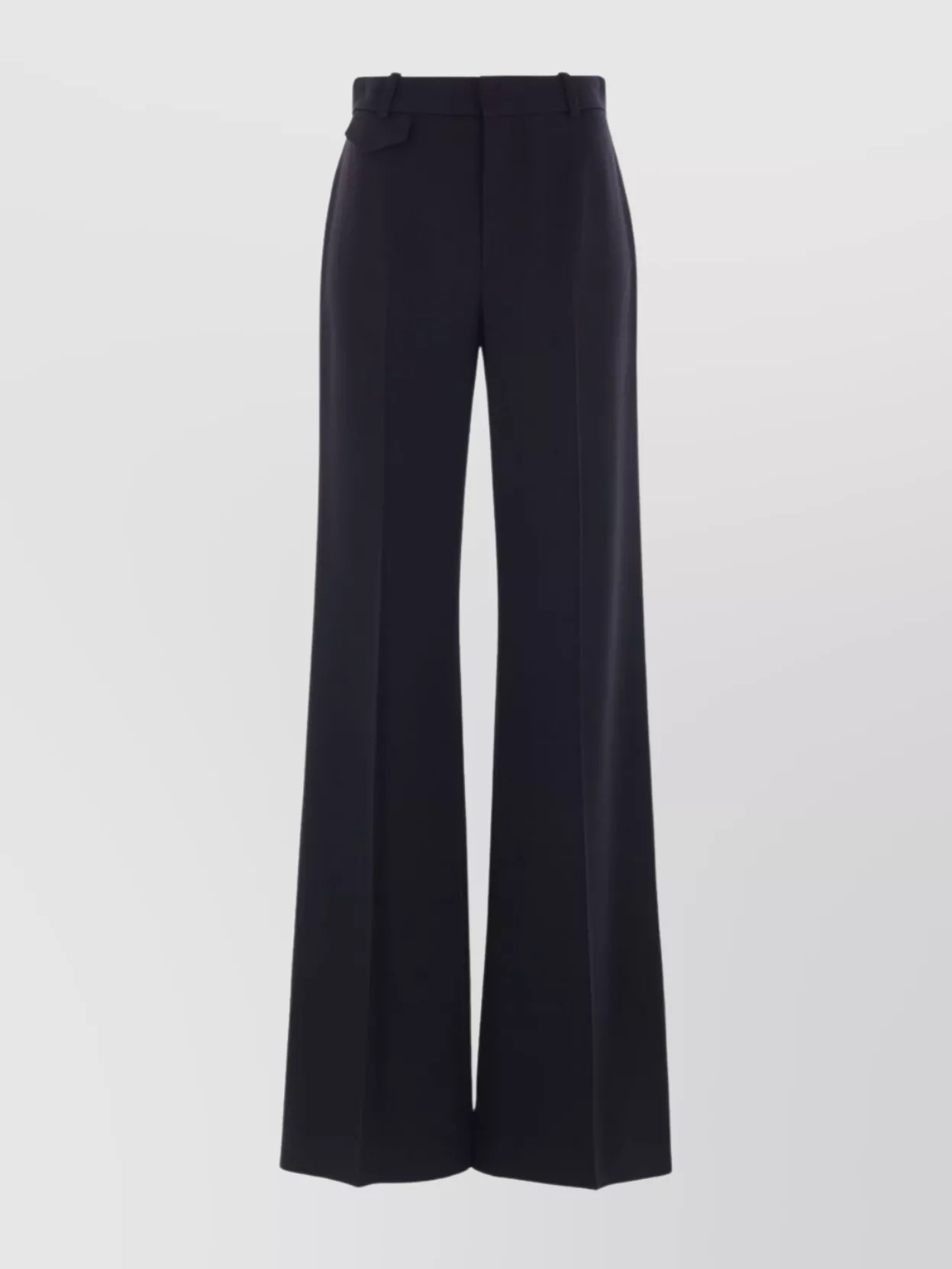 Chloé Wide Leg Trousers With Front Crease Detail In Black