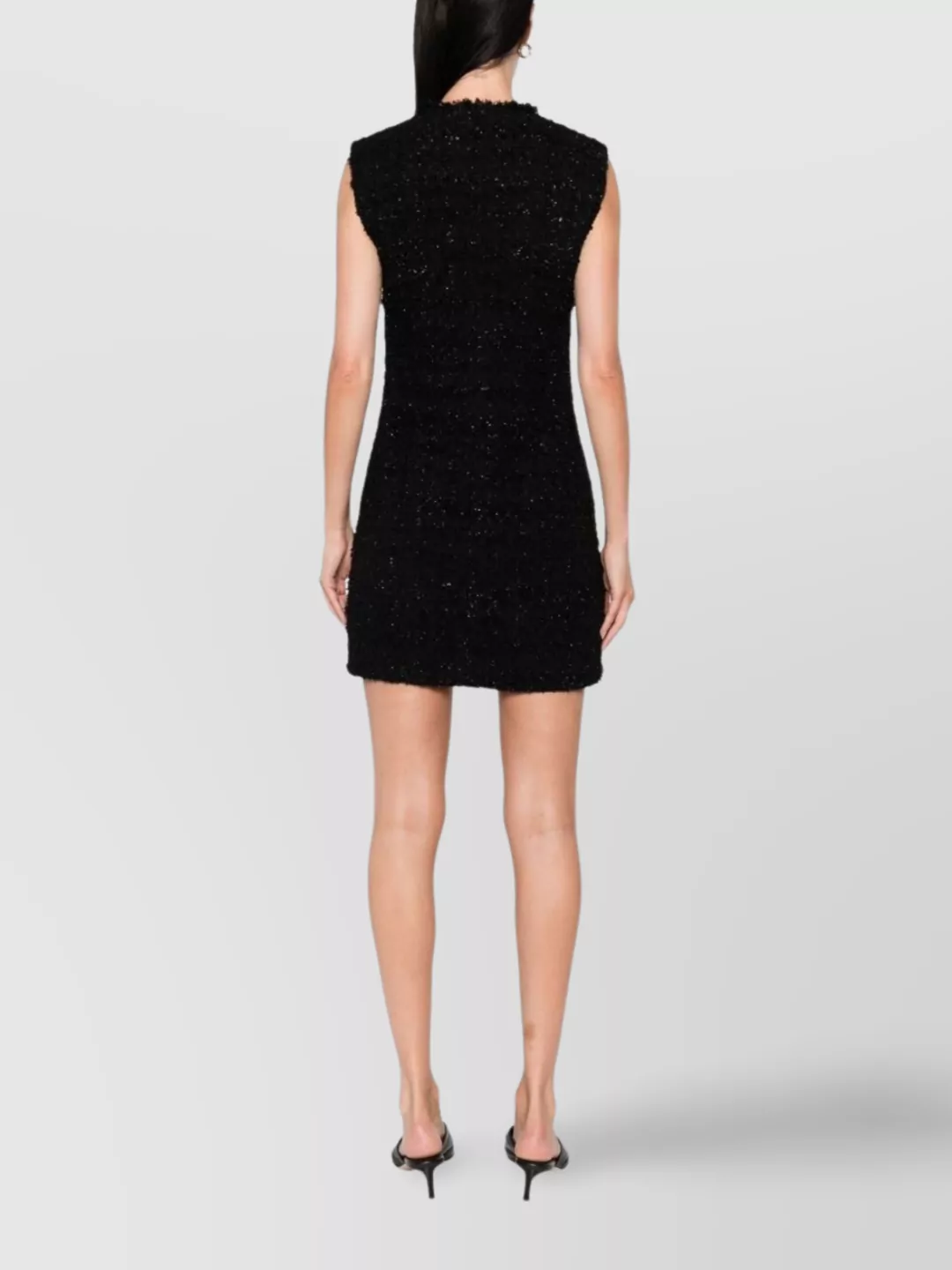 Iro Mini Dress With Frayed Hem And Round Neckline