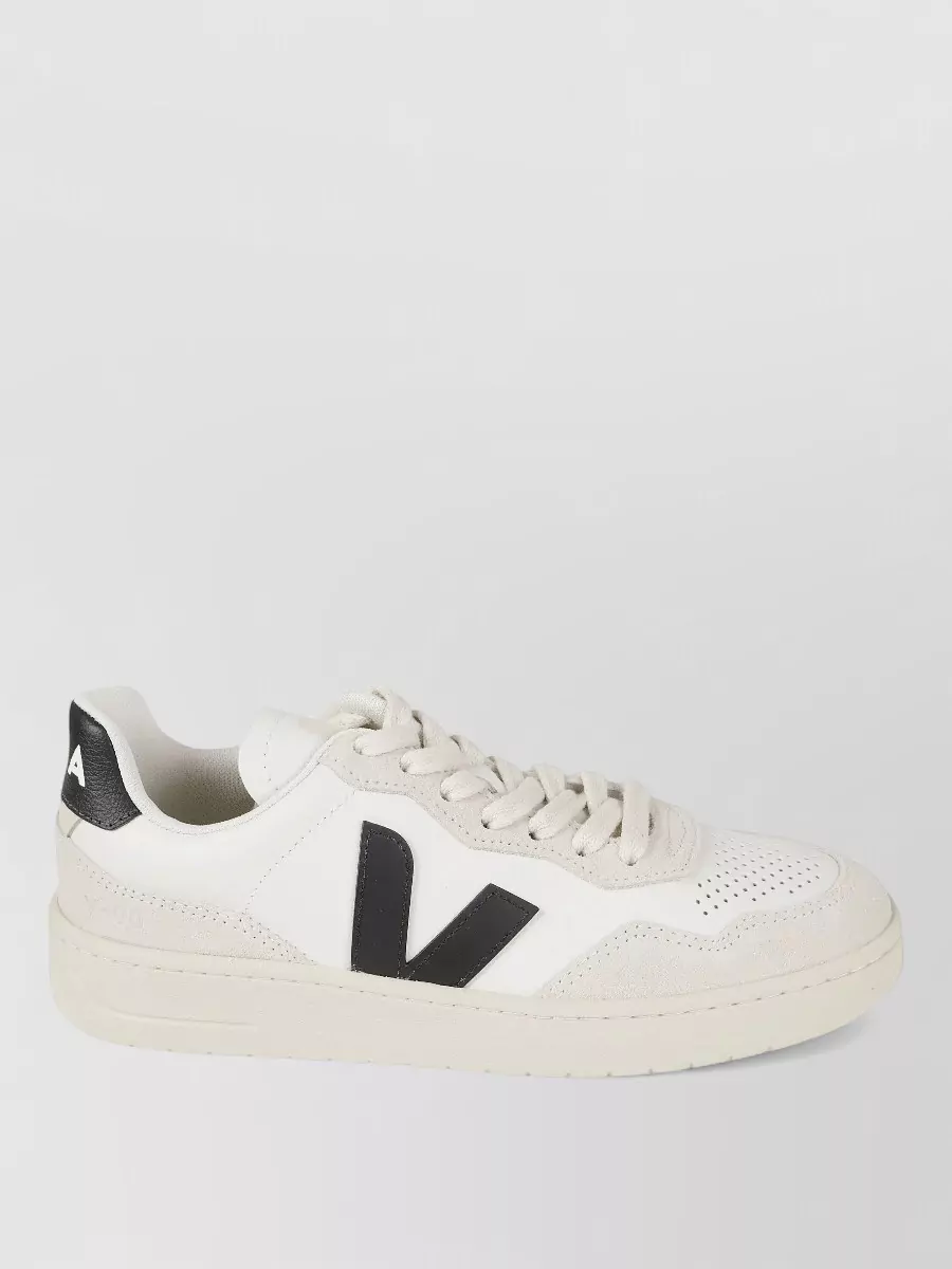 Veja Leather Paneled Low-Top Sneakers