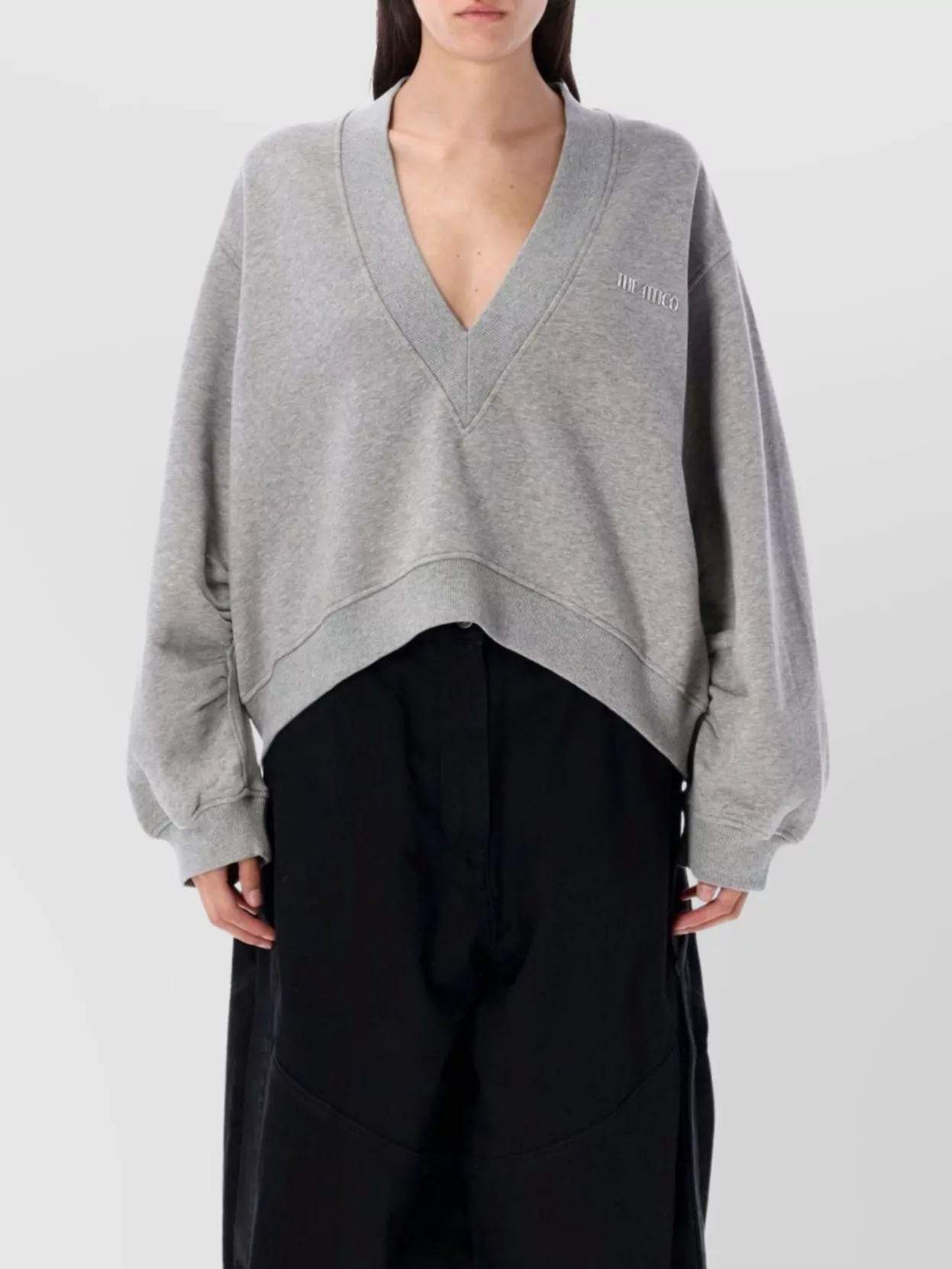 Attico Fleece Sweatshirt Sweatshirts Grey In Black
