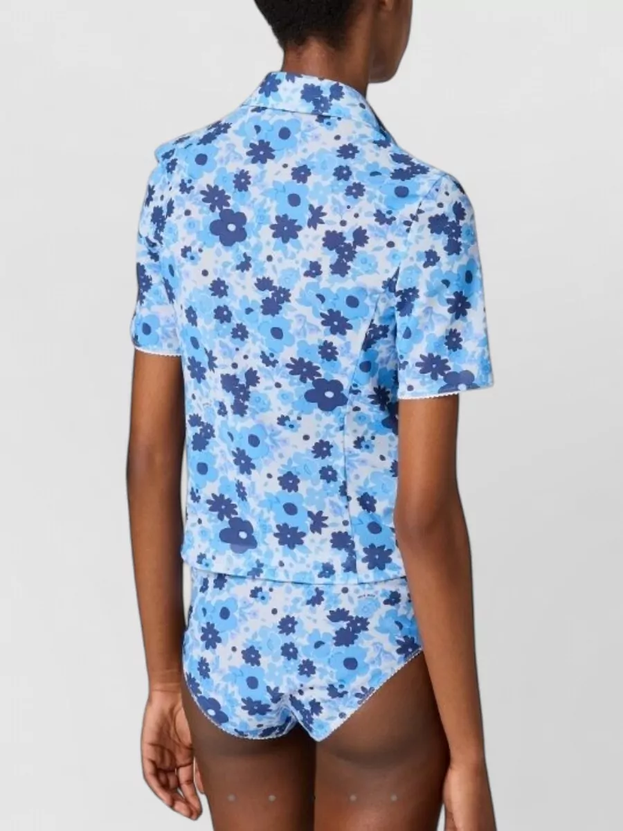 Miu Miu Floral Mesh Top