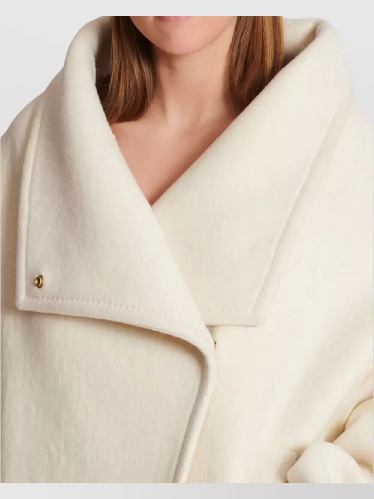 Balmain Oversized Wool Caban Wide Collar