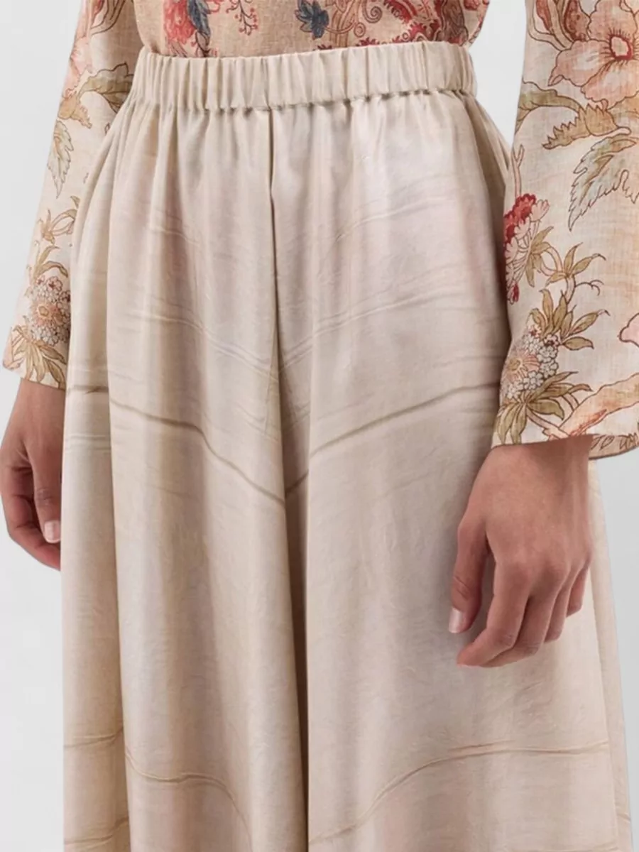 Pierre Louise Mascia Floral Print Silk A-Line Skirt