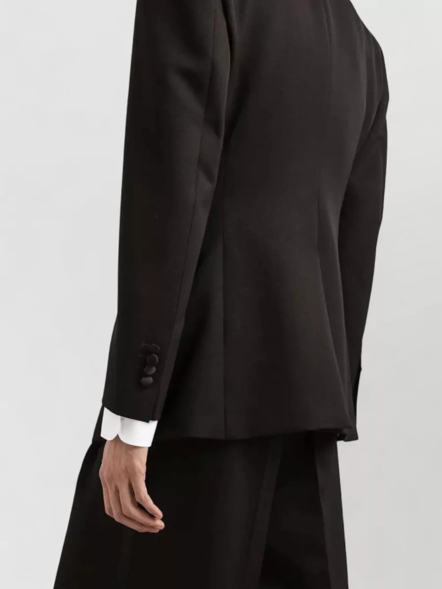 Dolce&Gabbana Satin Lapel Blazer Structured Shoulders Straight Hem