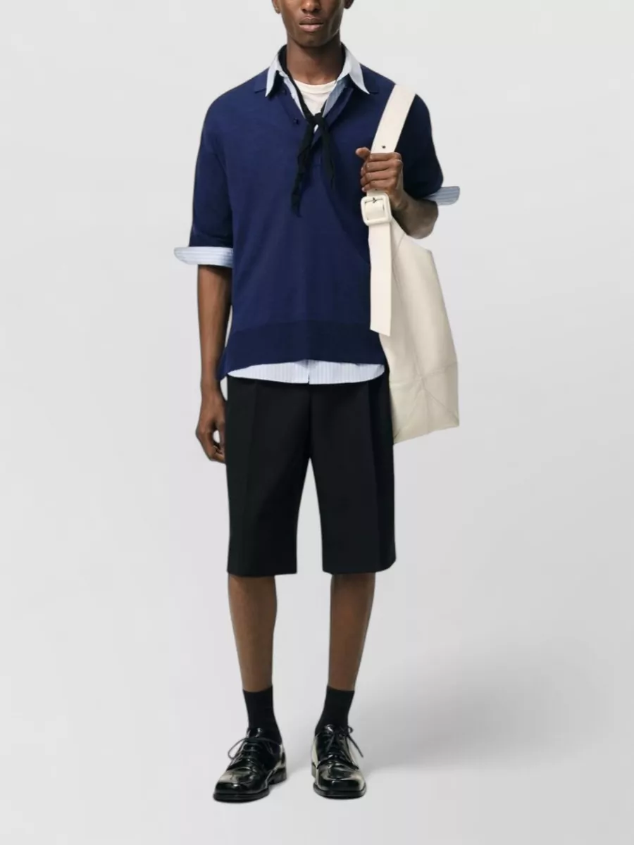 Ami Paris Silk Wool Polo Shirt