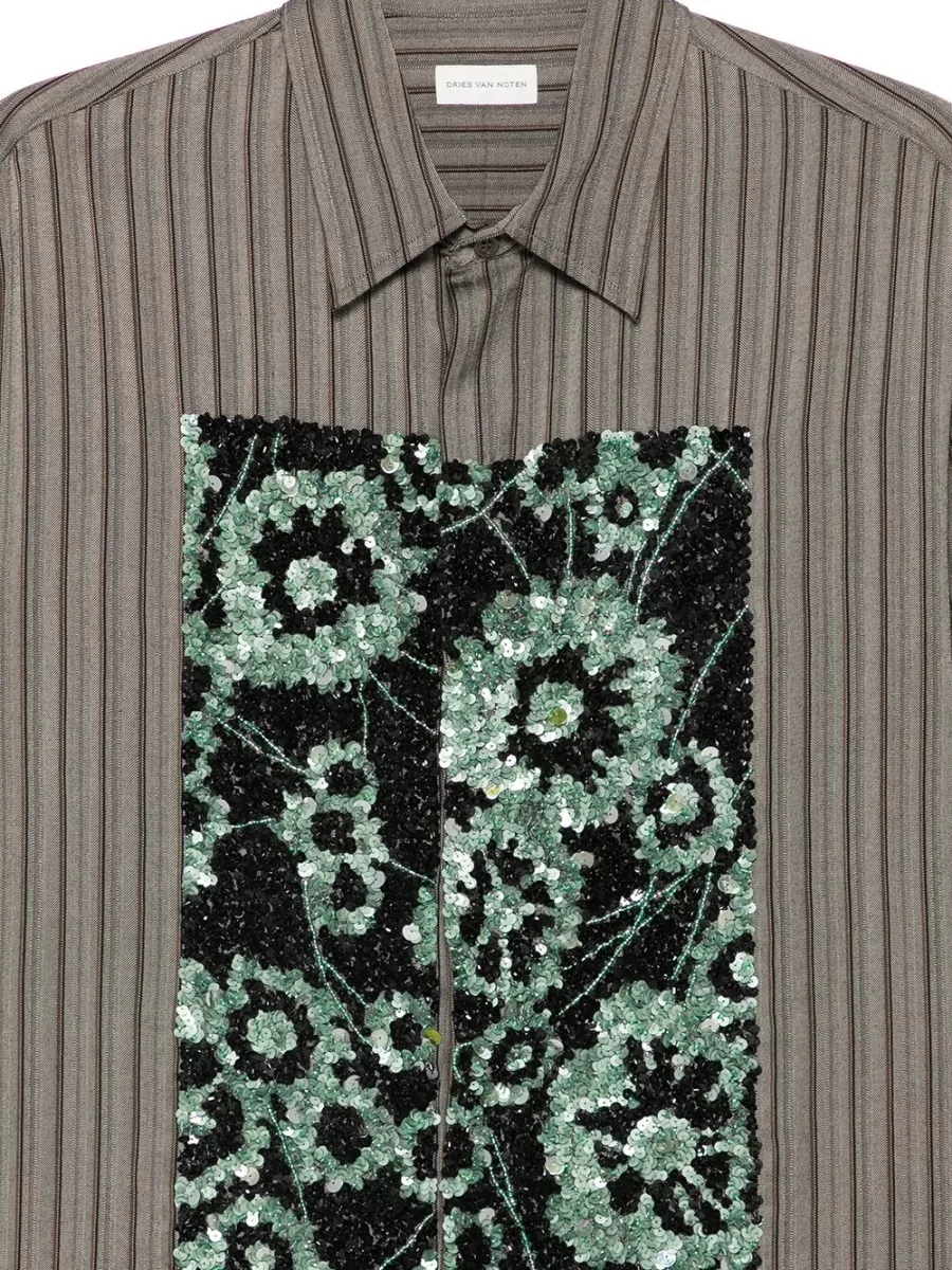 Dries Van Noten Viscose Embroidered Shirt