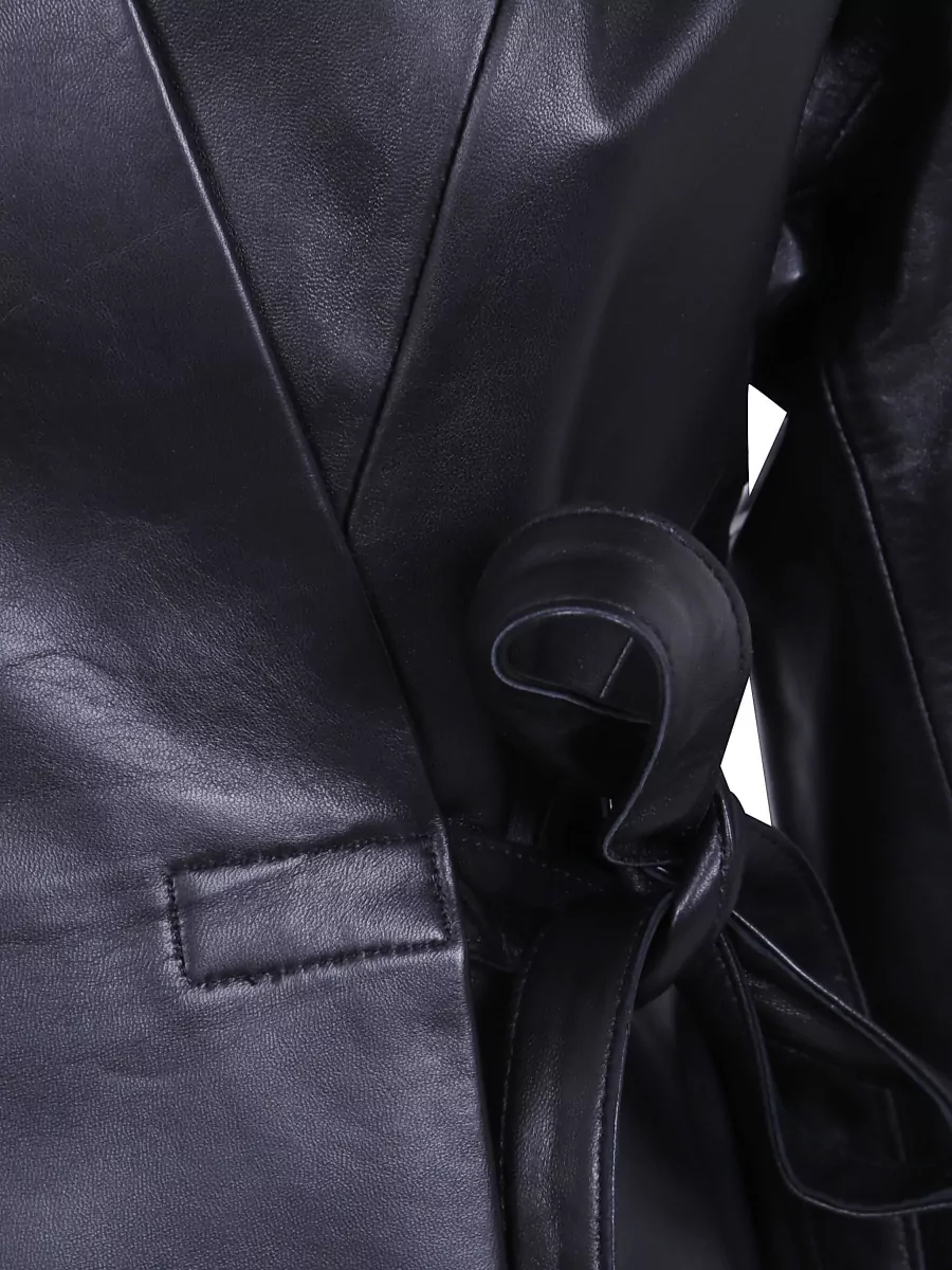 Alberta Ferretti Leather Single Breasted Coat