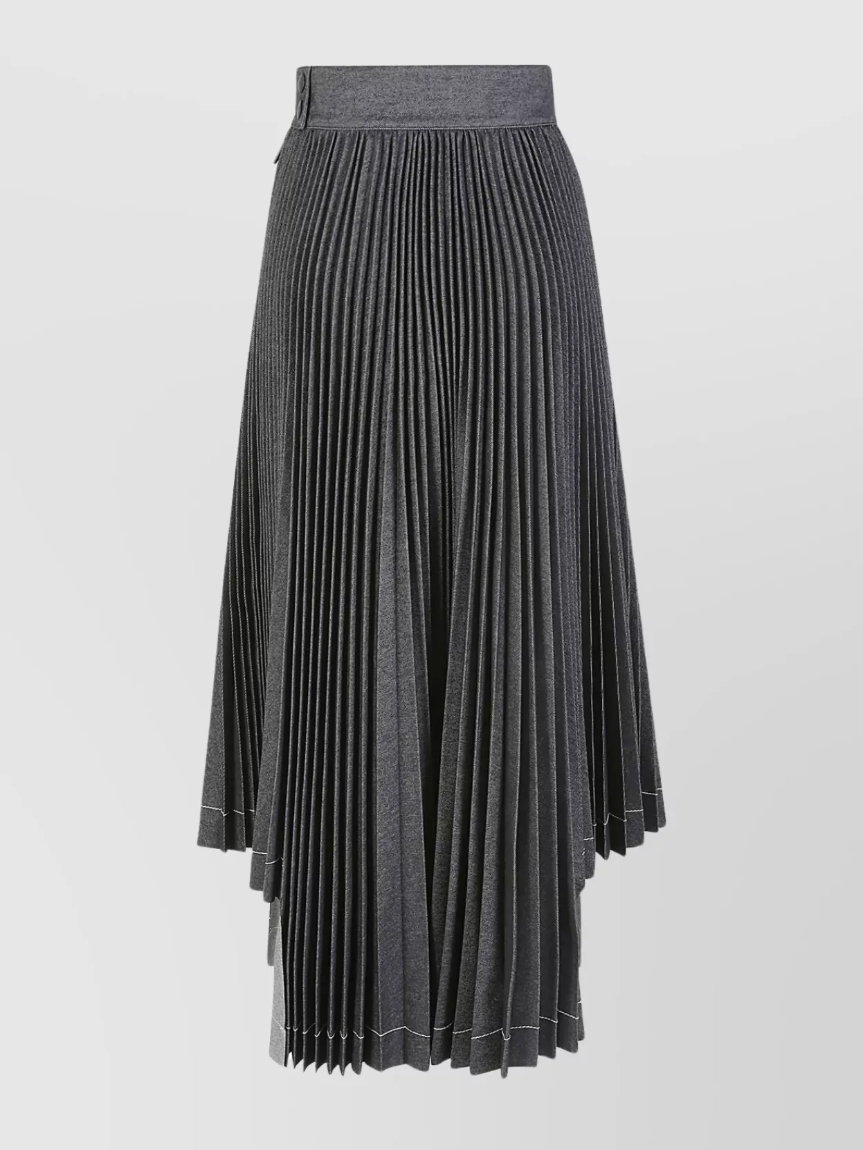 Shop Msgm Pleated Metallic Asymmetric Skirt