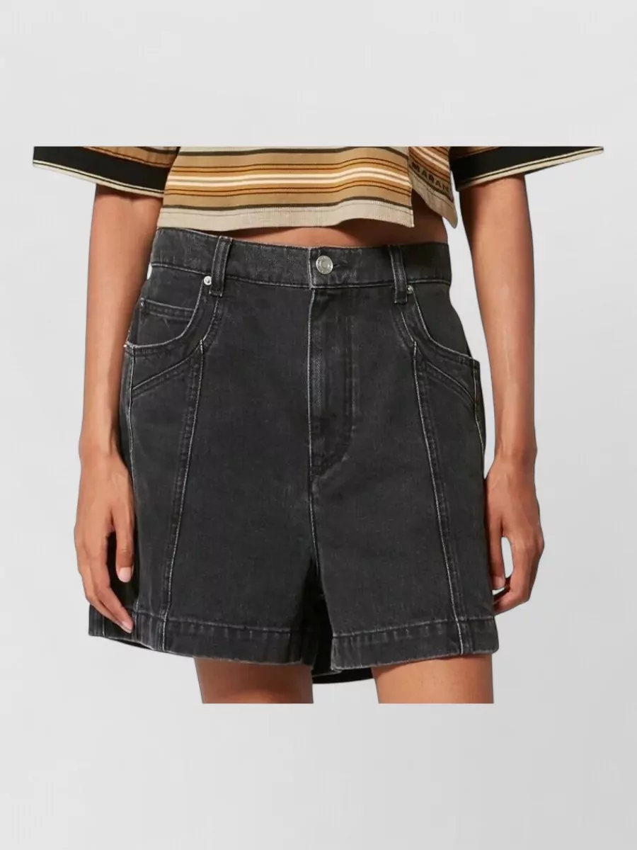 Isabel Marant Etoile Isalyne Striped Cotton Pique Cropped Polo Top