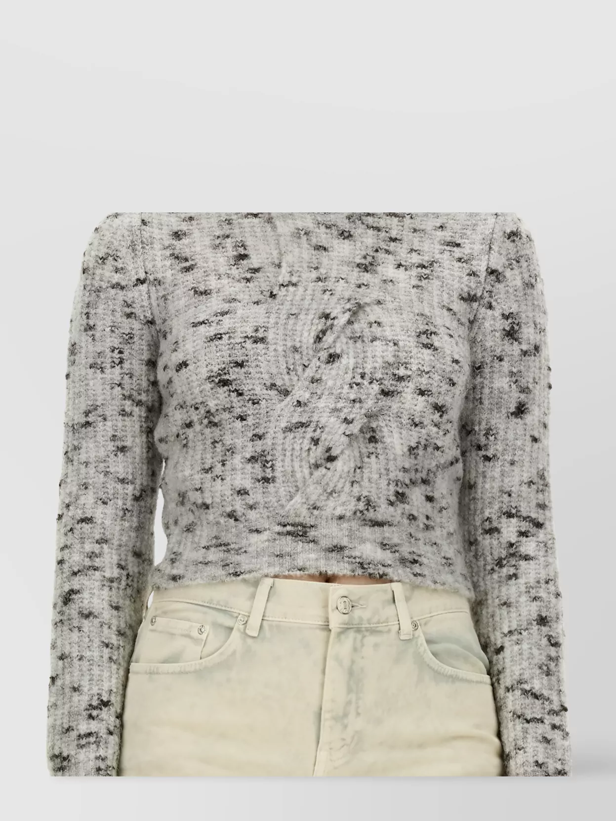 Moschino Textured Knit Cropped Sweater