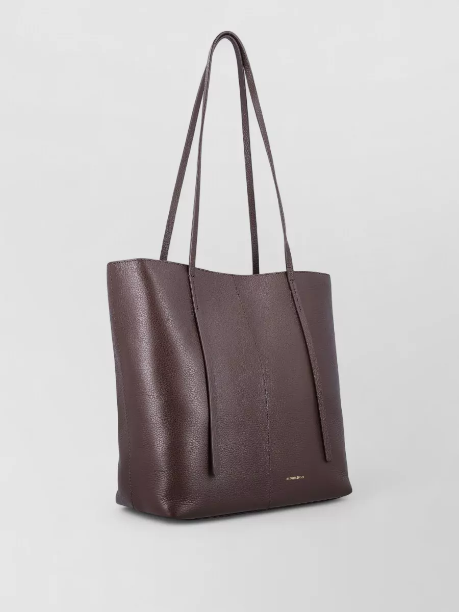 By Malene Birger Abilso Leather Tote Bag Double Handles