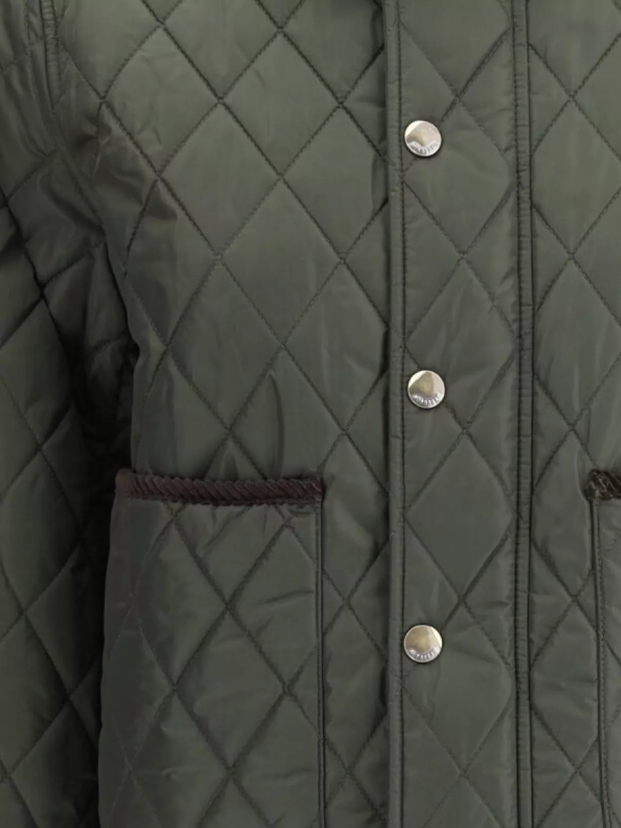 Shop Burberry Corduroy Collar Quilted Jacket