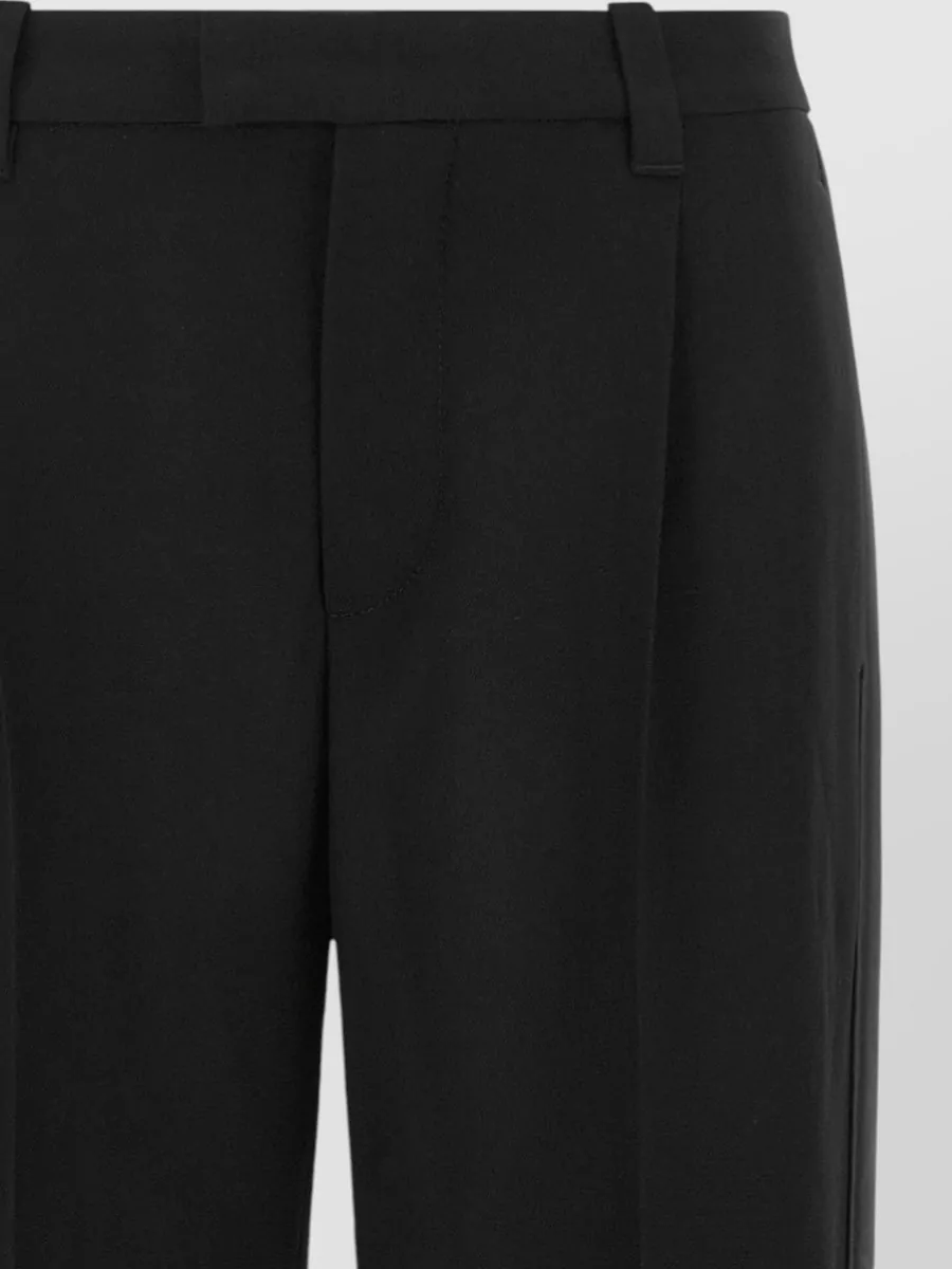 Brunello Cucinelli Virgin Wool Pleated Wide-Leg Suit Trousers