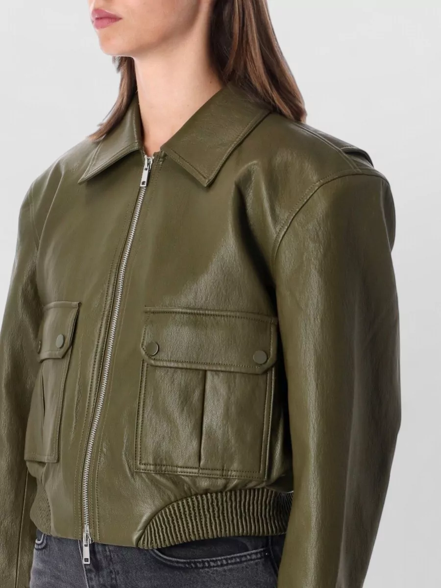 The Frankie Shop Faux Leather Bomber Jacket