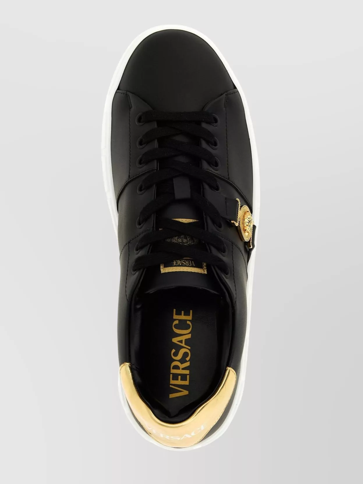 Versace 'Greca' Low-Top Sneakers Gold Accents