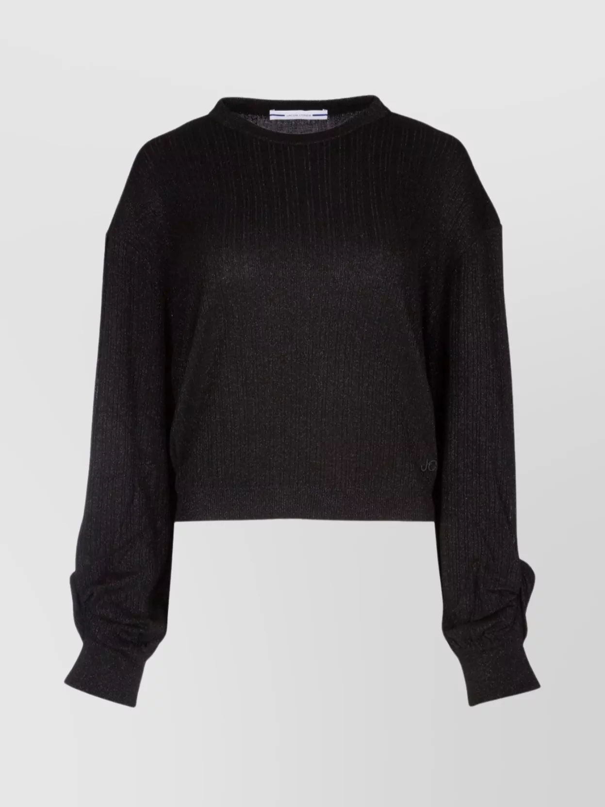 Shop Jacob Cohen Ribbed Crew Neck Cropped Long Sleeve Top