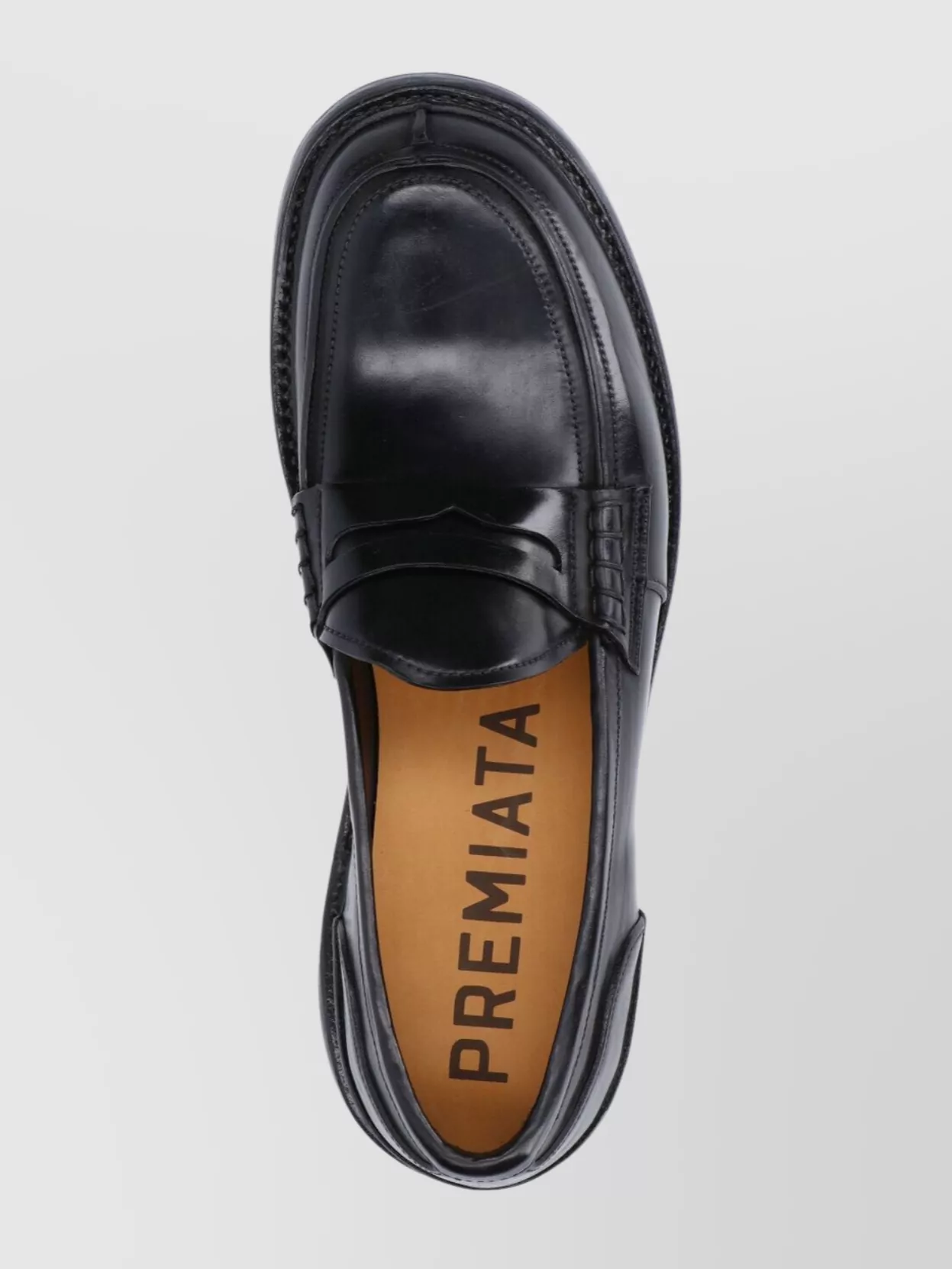 Premiata Round Toe Leather Loafers With Penny Strap