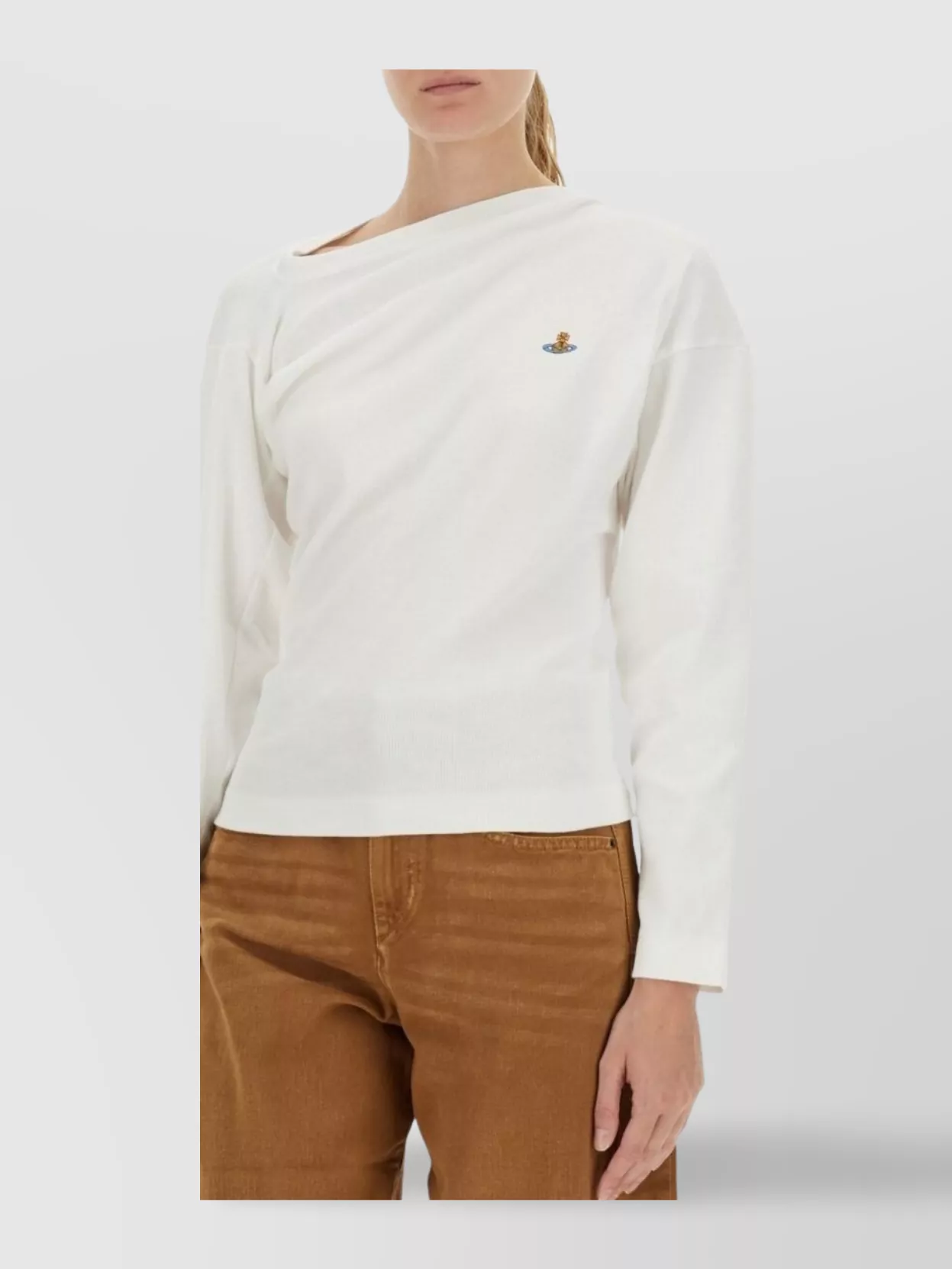 Vivienne Westwood Asymmetric Long Sleeve Ribbed Top