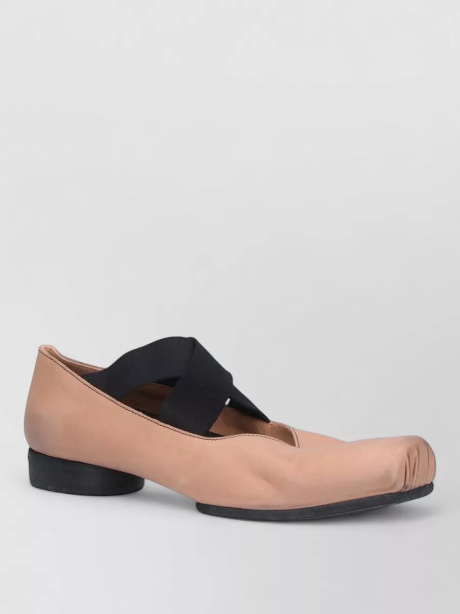 Uma Wang Leather square-toe ballerina shoes