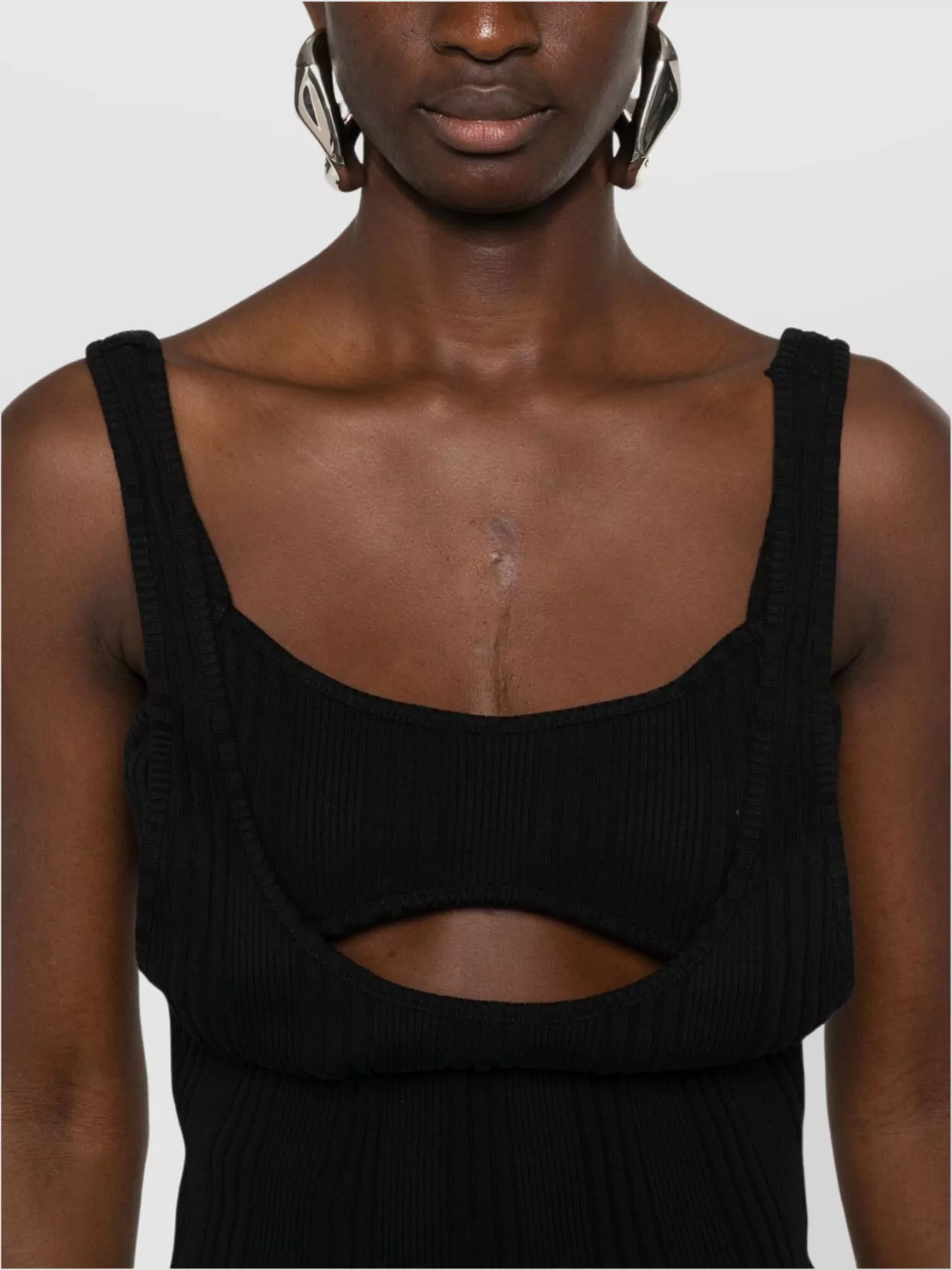 The Attico Ribbed V-Neck Layered Tank Top