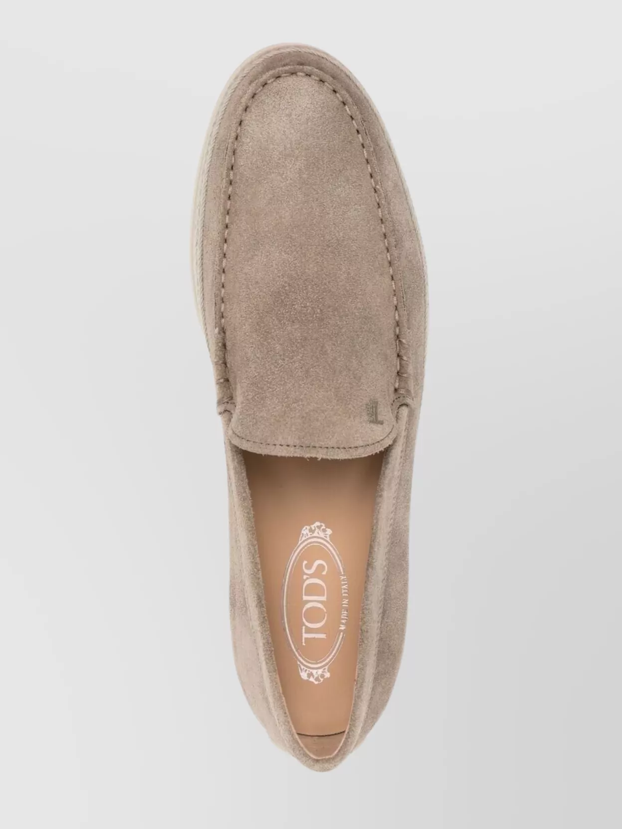 Tod's Suede Round Toe Slippers With Rubber Sole