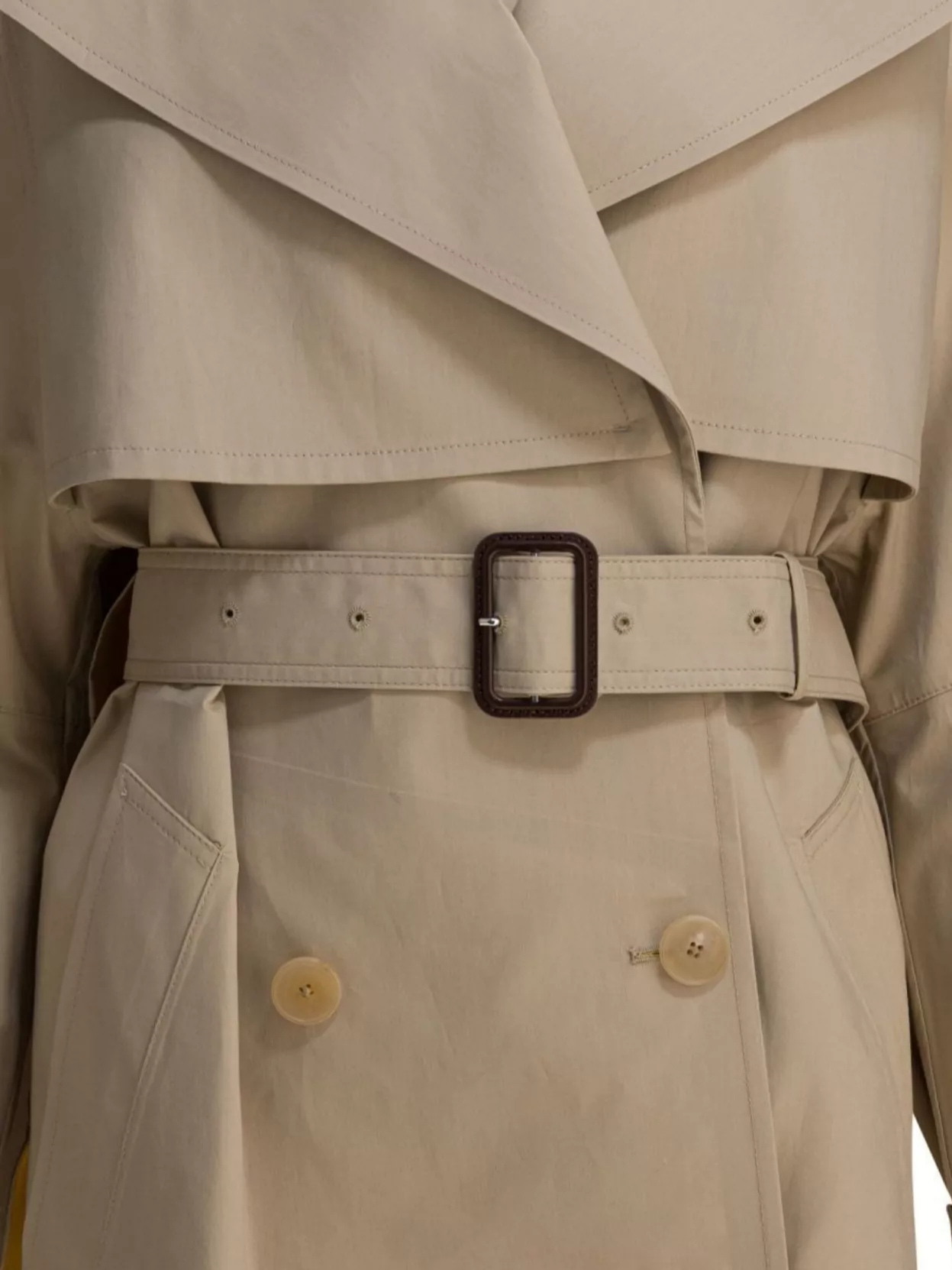 Givenchy Womens Beige Mustard Belted Notch-lapels Cotton Trench Coat In Neutral