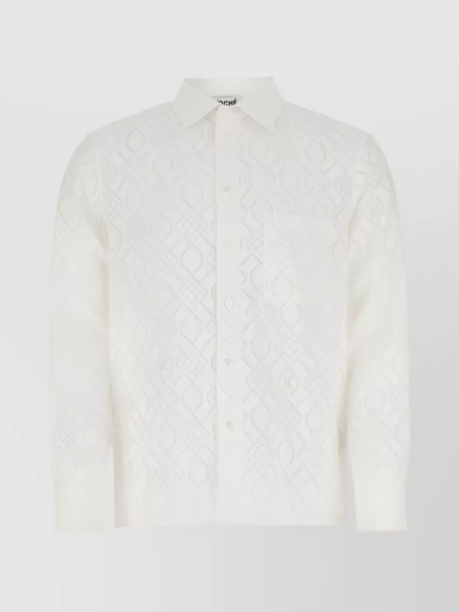 Koché Monogram-pattern Long-sleeve Shirt In White