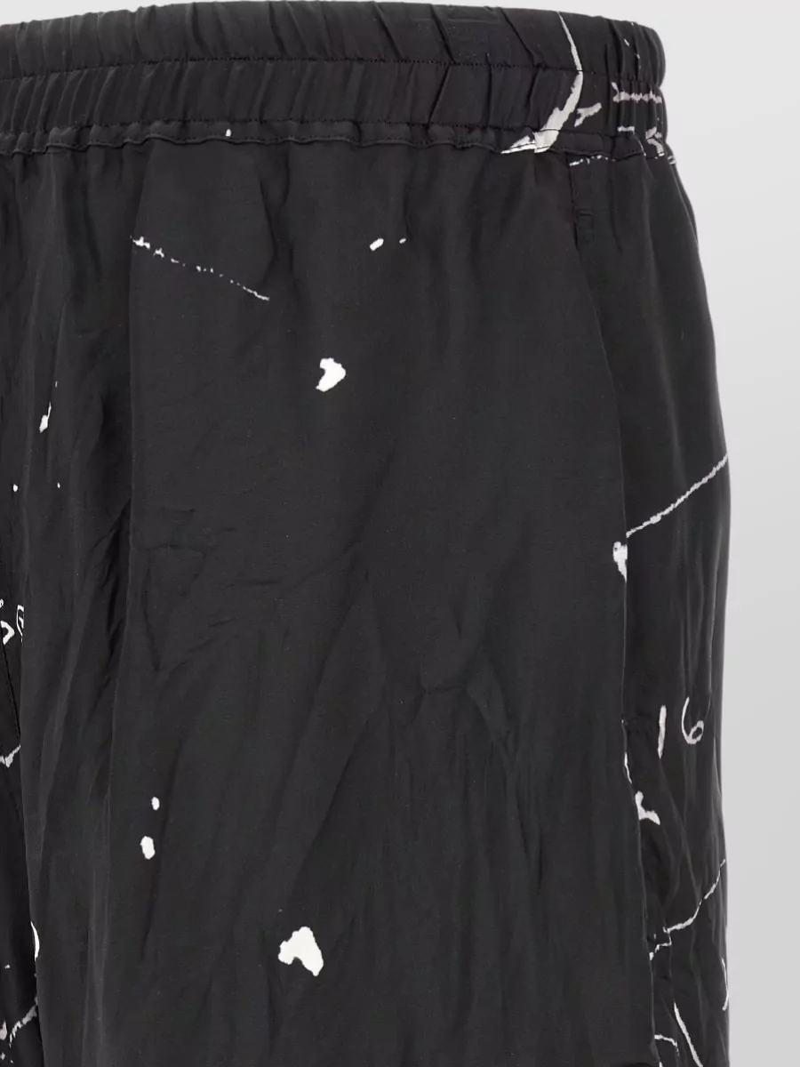 Rick Owens Graphic Boxers Style Bermuda Shorts Side Pockets
