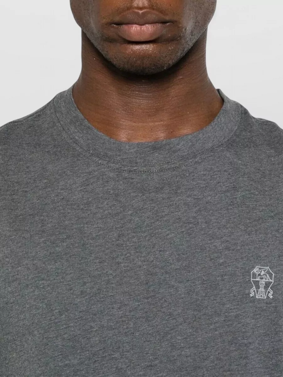 Brunello Cucinelli Cotton Jersey Crew Neck Logo T Shirt