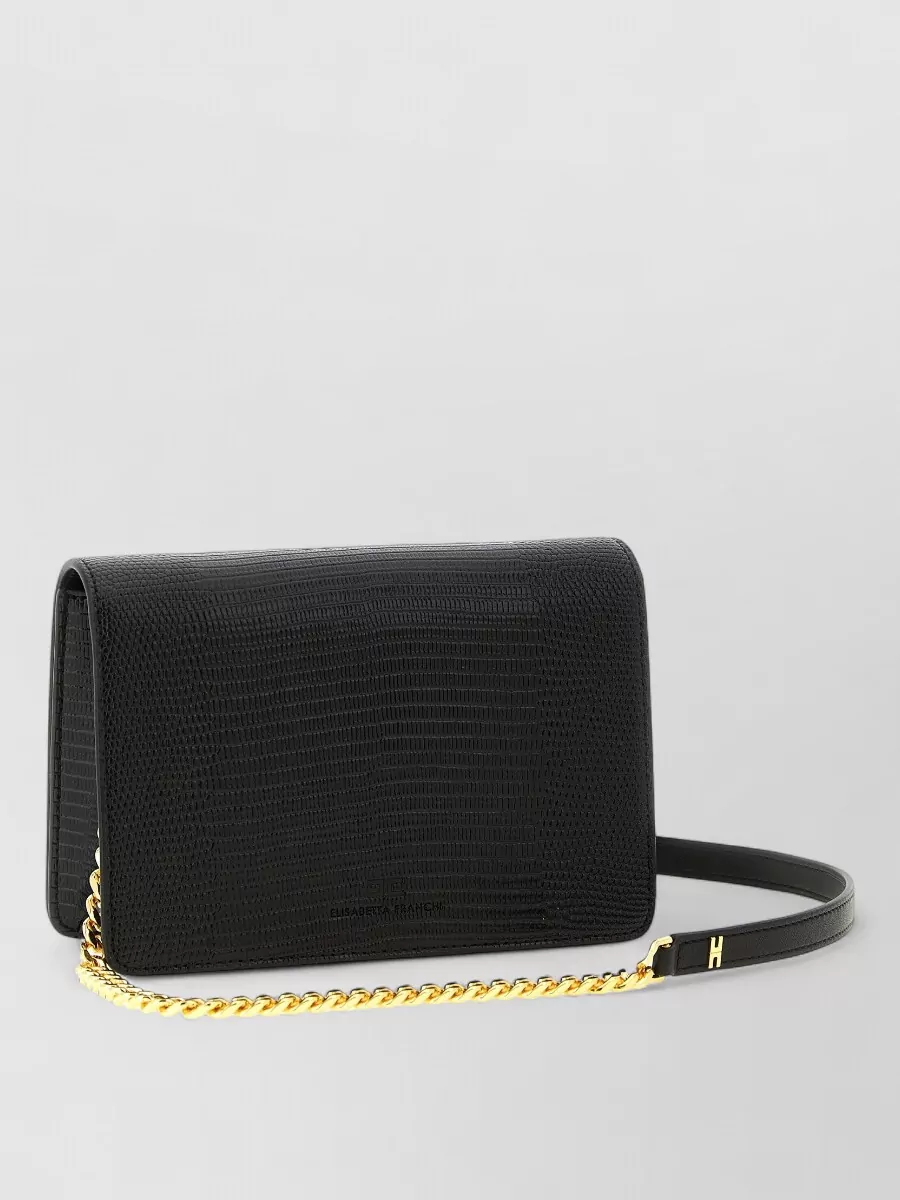 Elisabetta Franchi Lizard Print Crossbody Bag