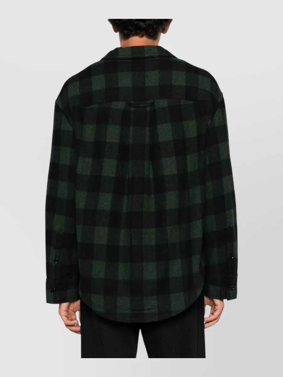 Ami Paris Checked Virgin Wool Oversized Shirt Jacket