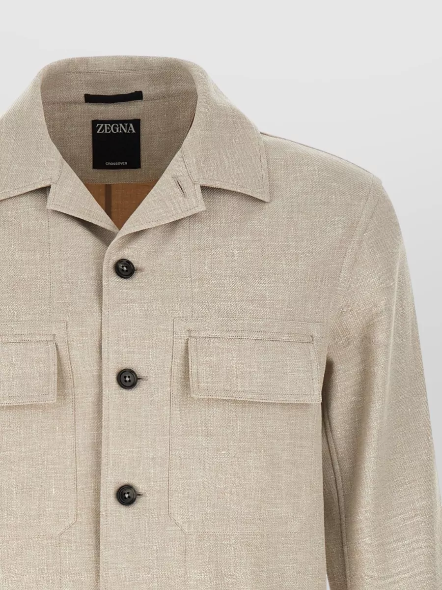 Zegna Linen Blend Shirt Jacket