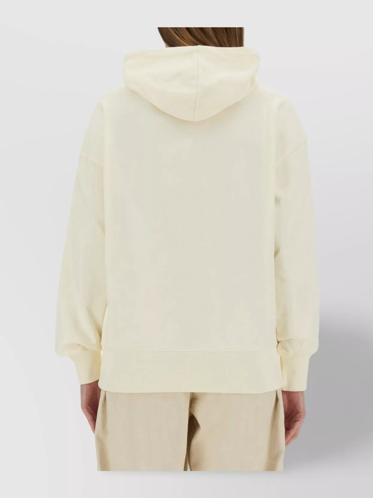 Msgm Brushed Logo Hoodie Ribbed Finish