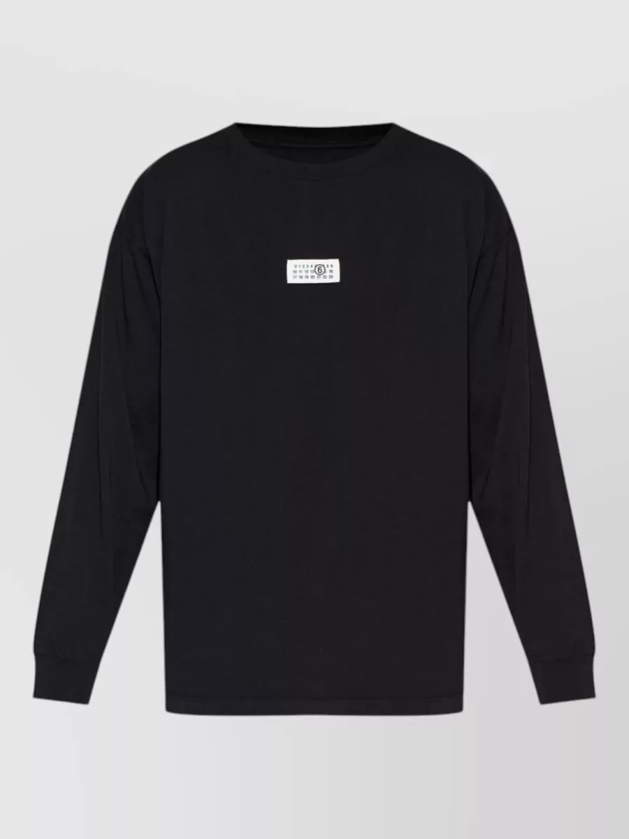 Mm6 Maison Margiela cotton logo patch long-sleeve t-shirt