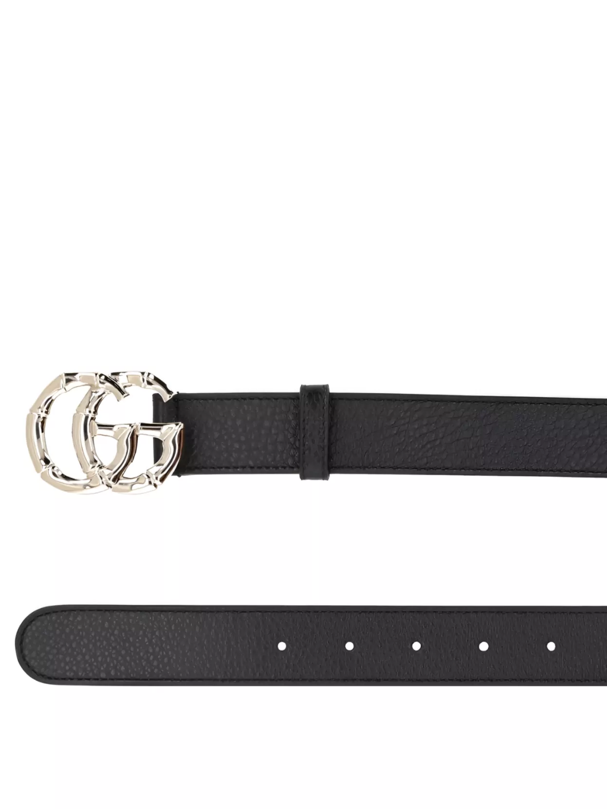 Gucci Reversible Textured Belt Adjustable Length In Black