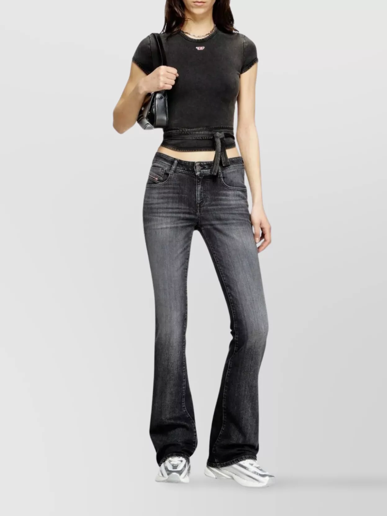 Diesel Womens 02 1969 D-ebbey Boot-cut Denim Jeans In Black