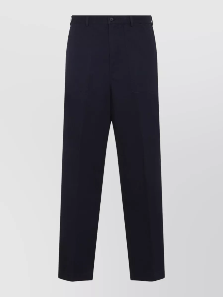 Ralph Lauren Purple Label cotton straight-leg pleated trousers