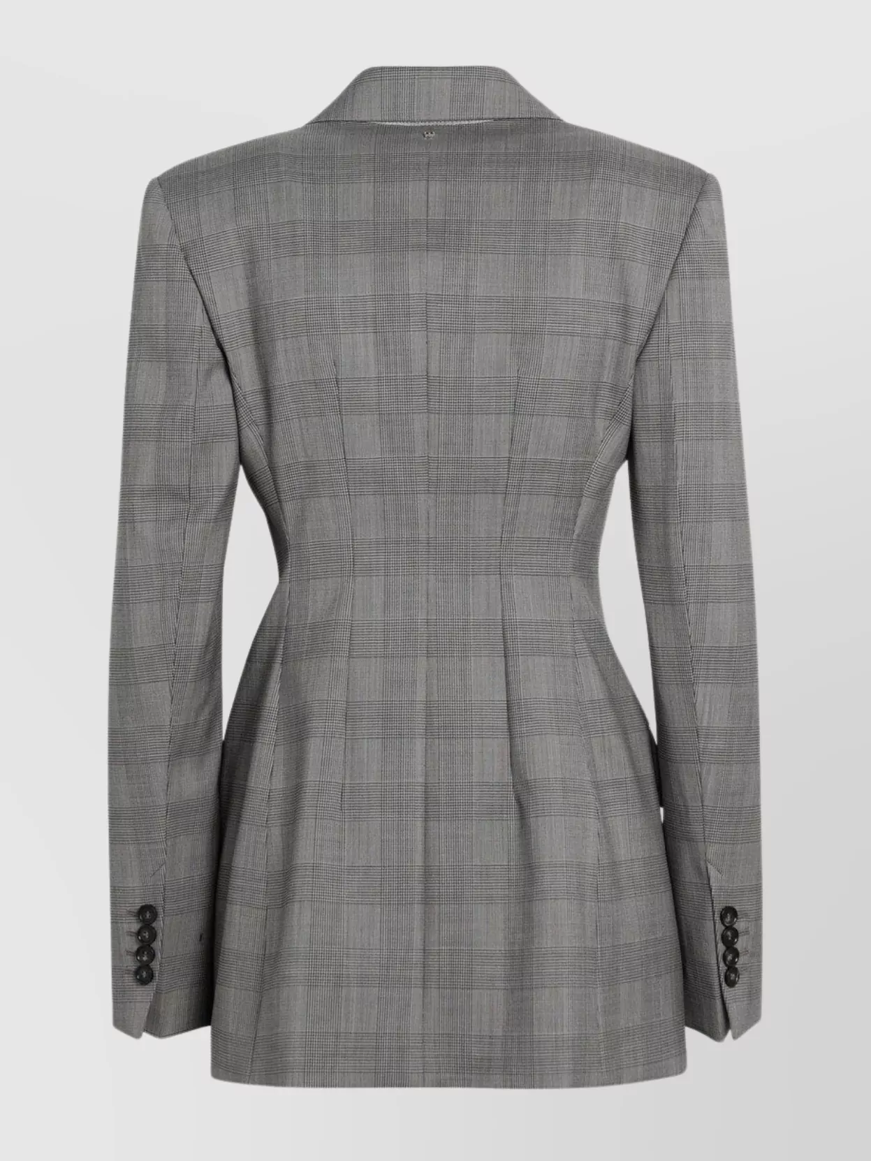 Sportmax Tailored Double Breasted Prince Of Wales Jacket In Gray