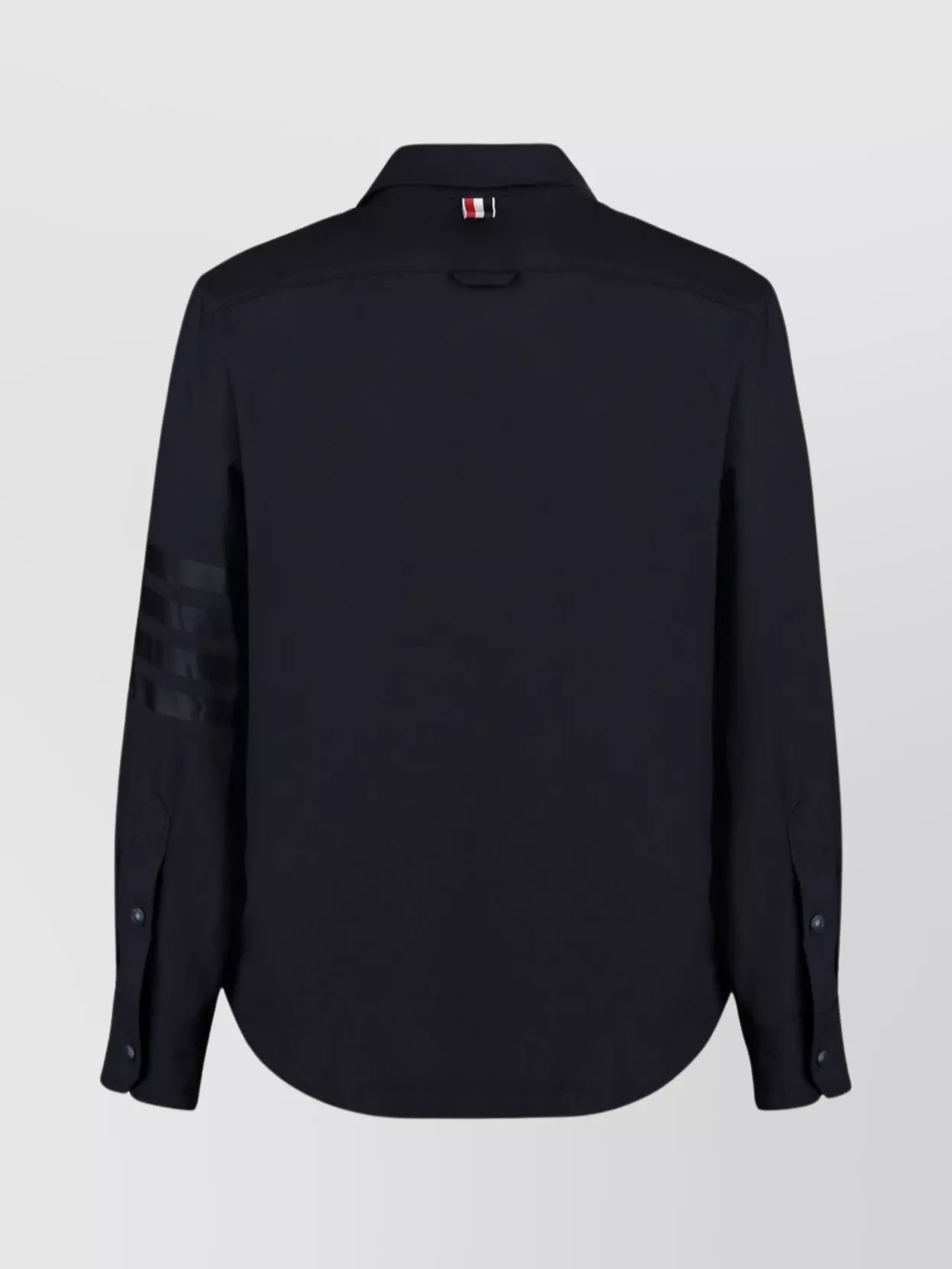 Thom Browne Wool Overshirt With Chest Pocket And Rounded Hem